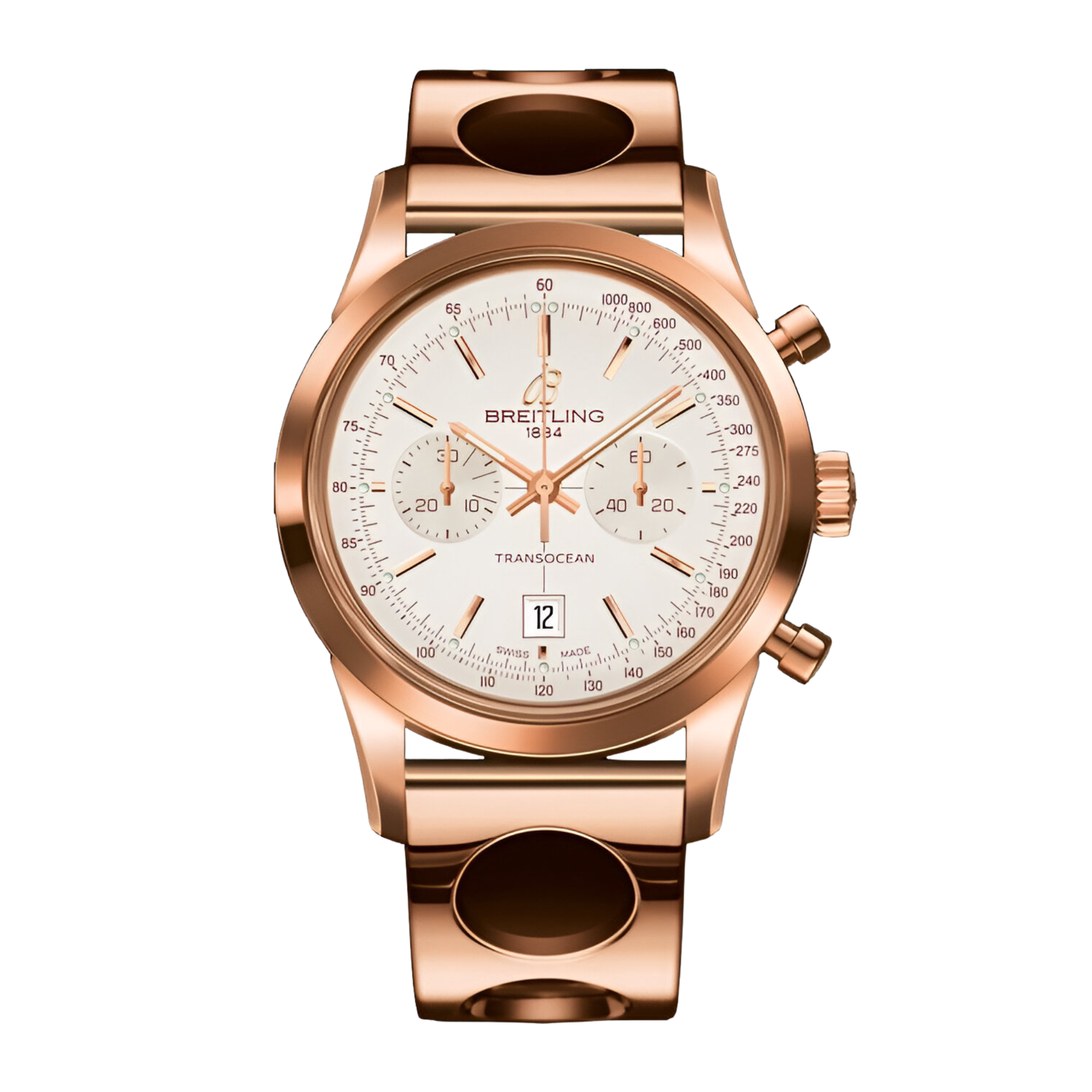 Transocean Chronograph Rose Gold Silver Dial 38mm Product Image