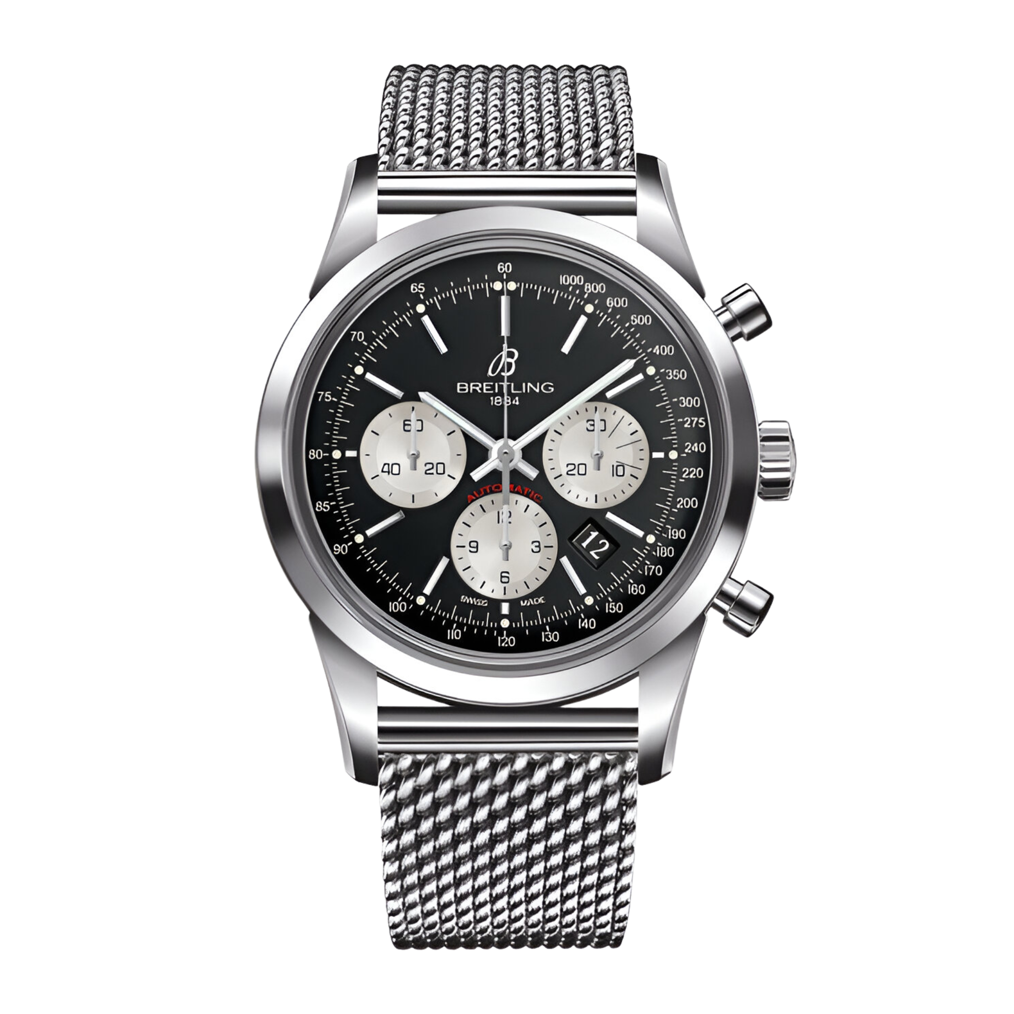 Transocean Chronograph Steel Black Dial 43mm Product Image