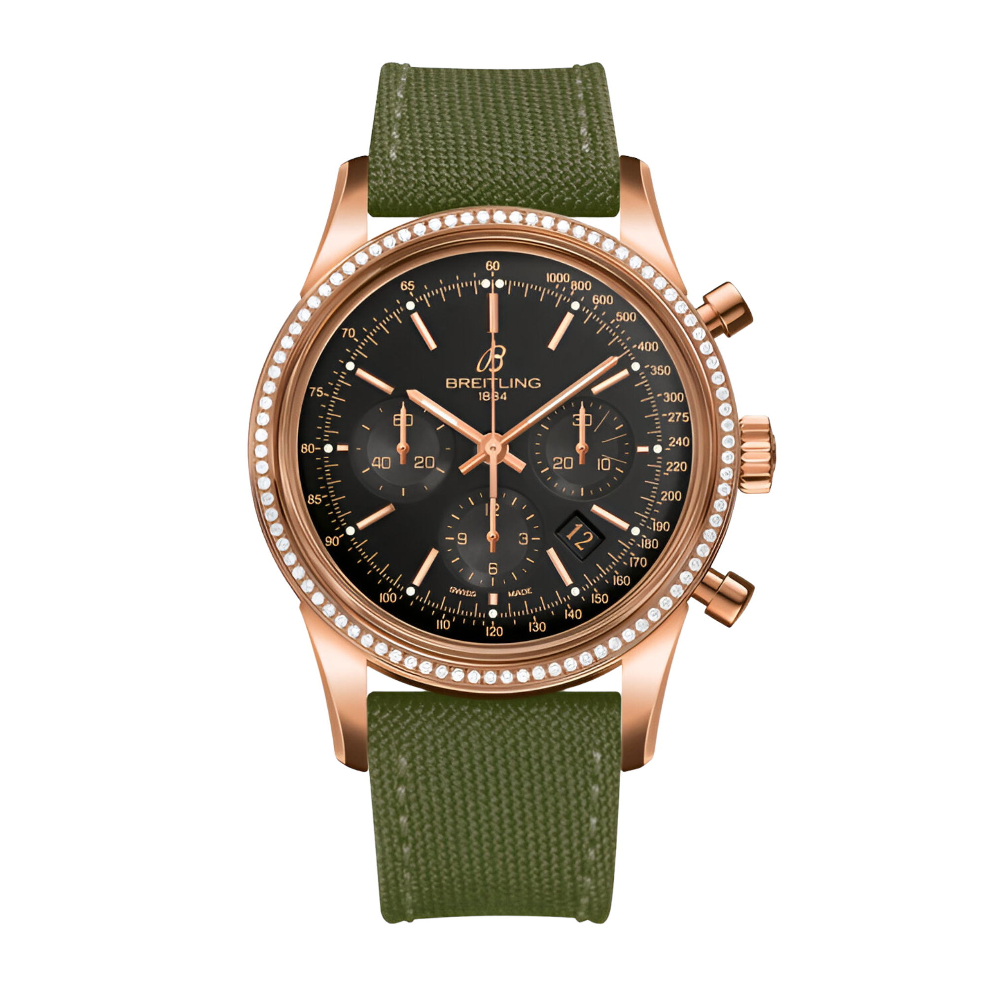 Transocean Chronograph Rose Gold Black Dial 43mm Product Image