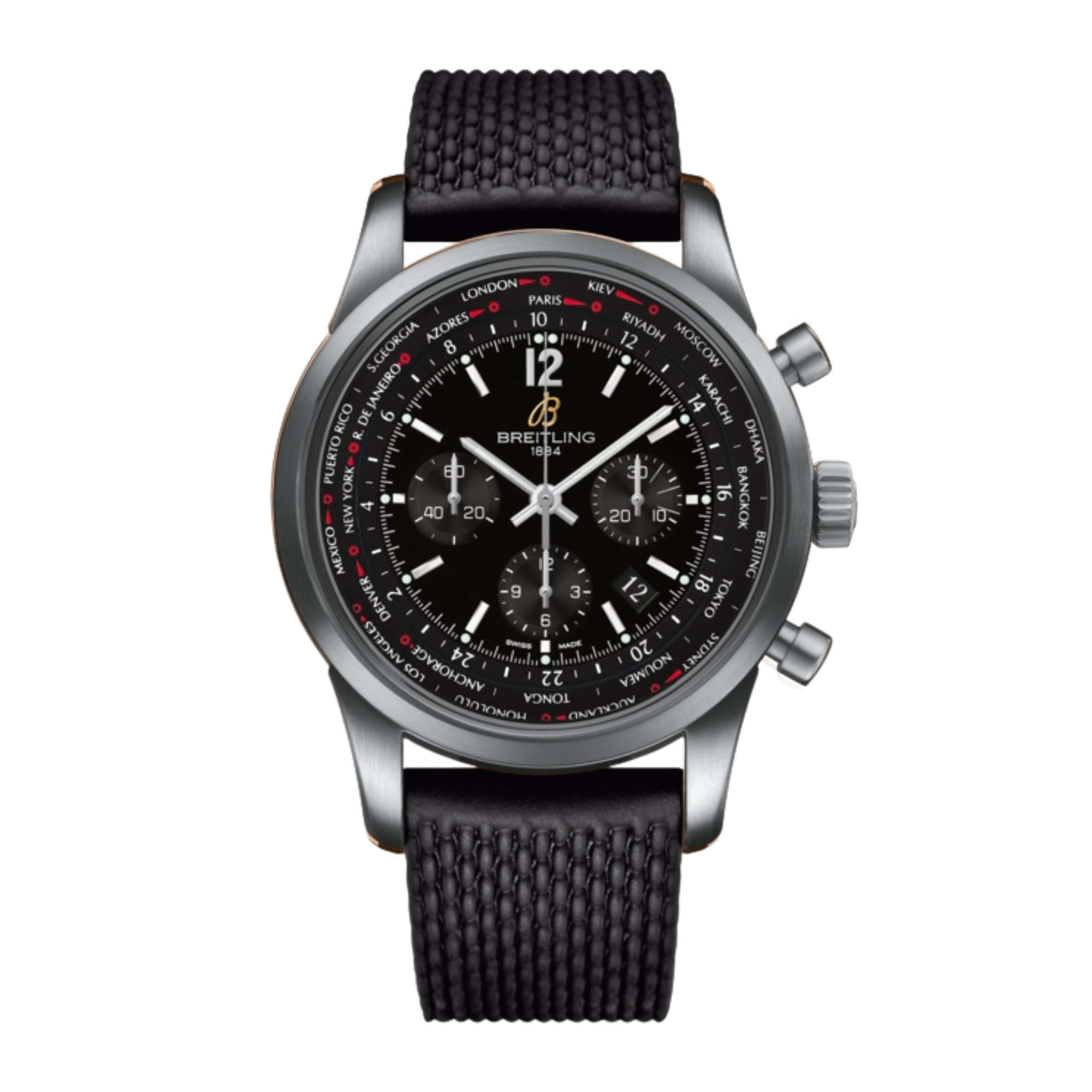 Transocean Chronograph Steel Black Dial 46mm Product Image