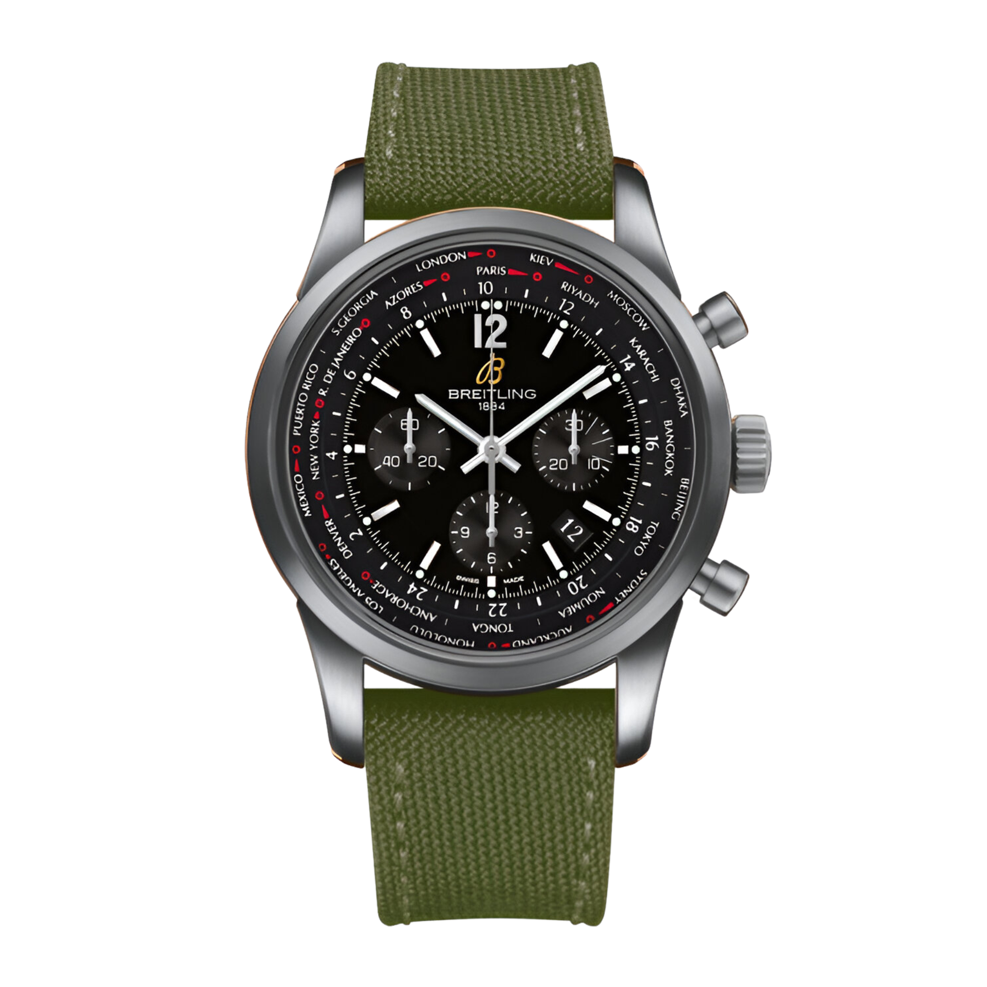 Transocean Chronograph Steel Black Dial 46mm Product Image