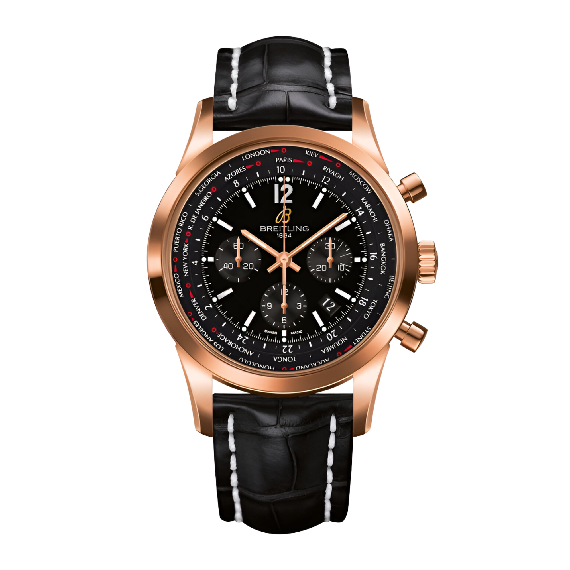 Transocean Chronograph Rose Gold Black Dial 46mm Product Image