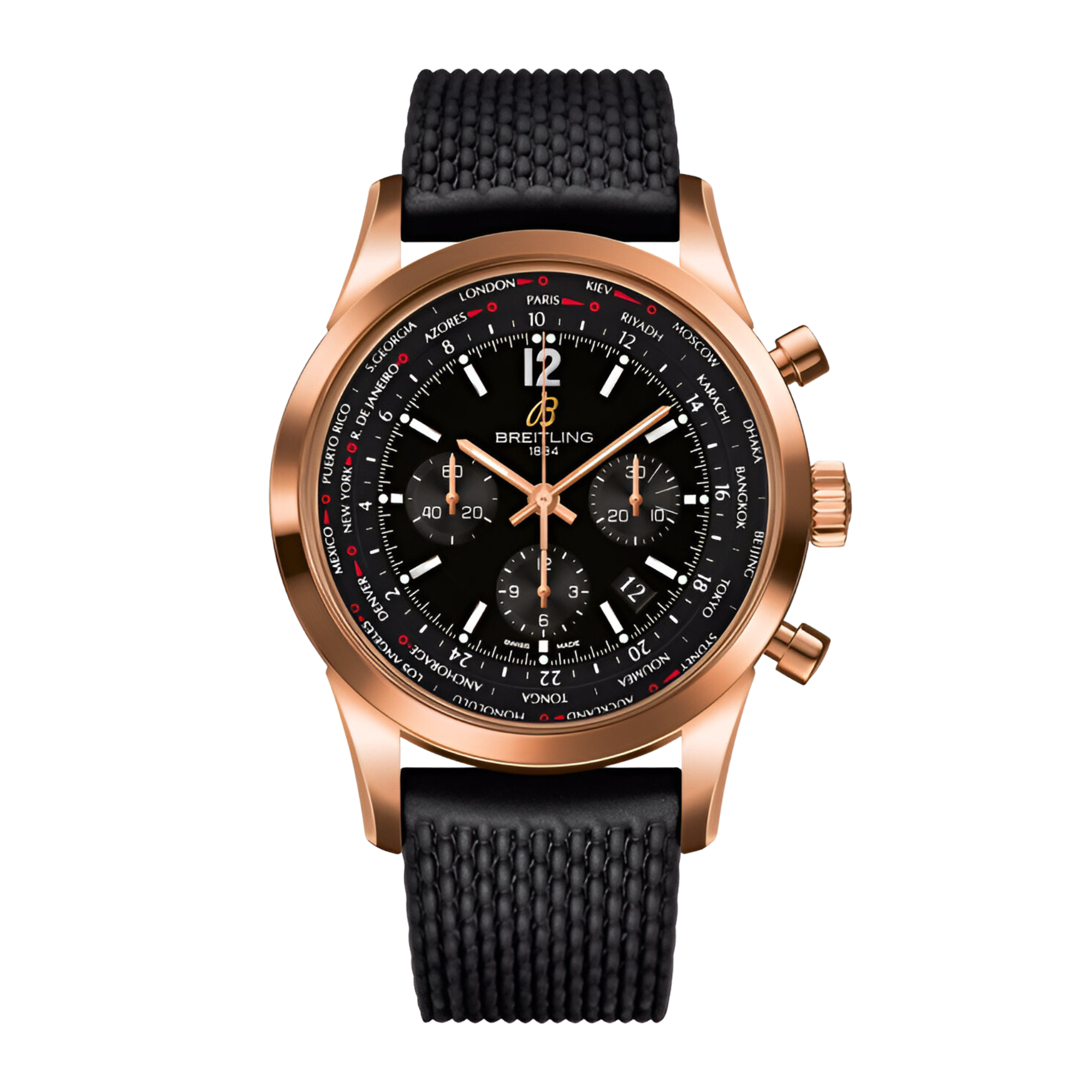 Transocean Chronograph Rose Gold Black Dial 46mm Product Image