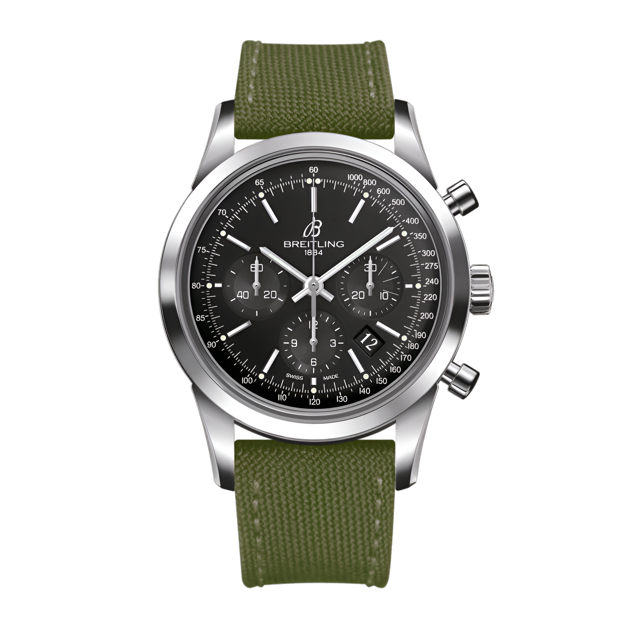 Transocean Chronograph Steel Black Dial 43mm Product Image