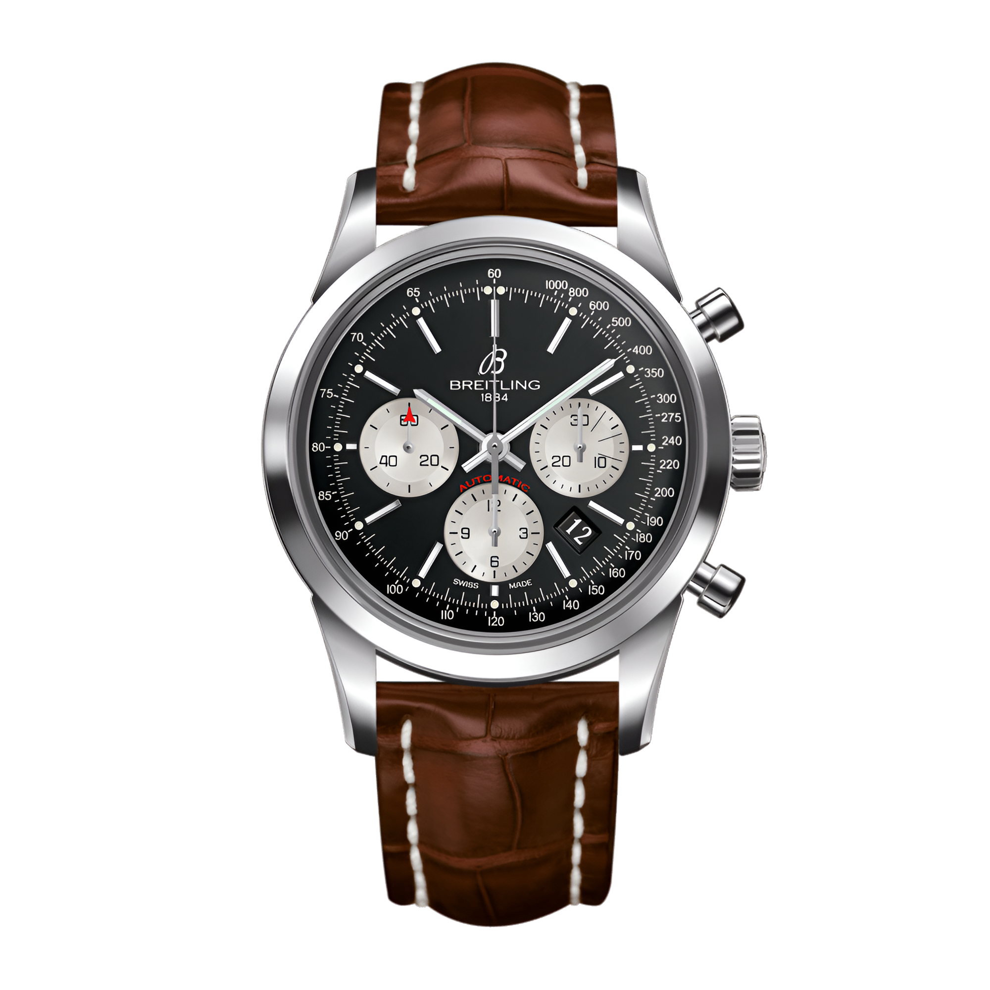 Transocean Chronograph Steel Black Dial 43mm Product Image