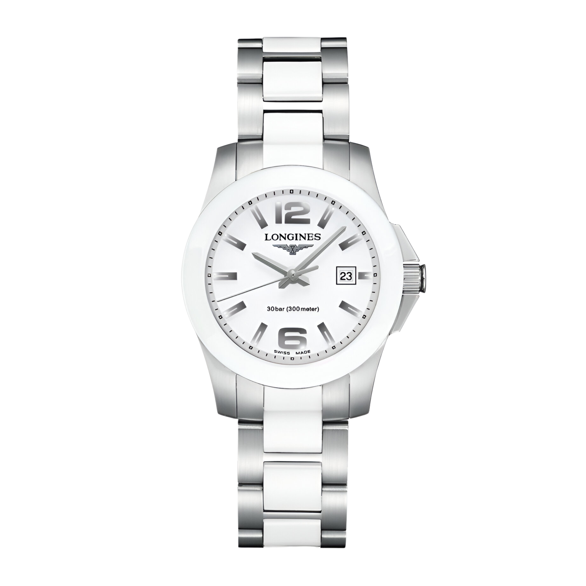 Conquest Steel & Ceramic White Dial 30mm Product Image