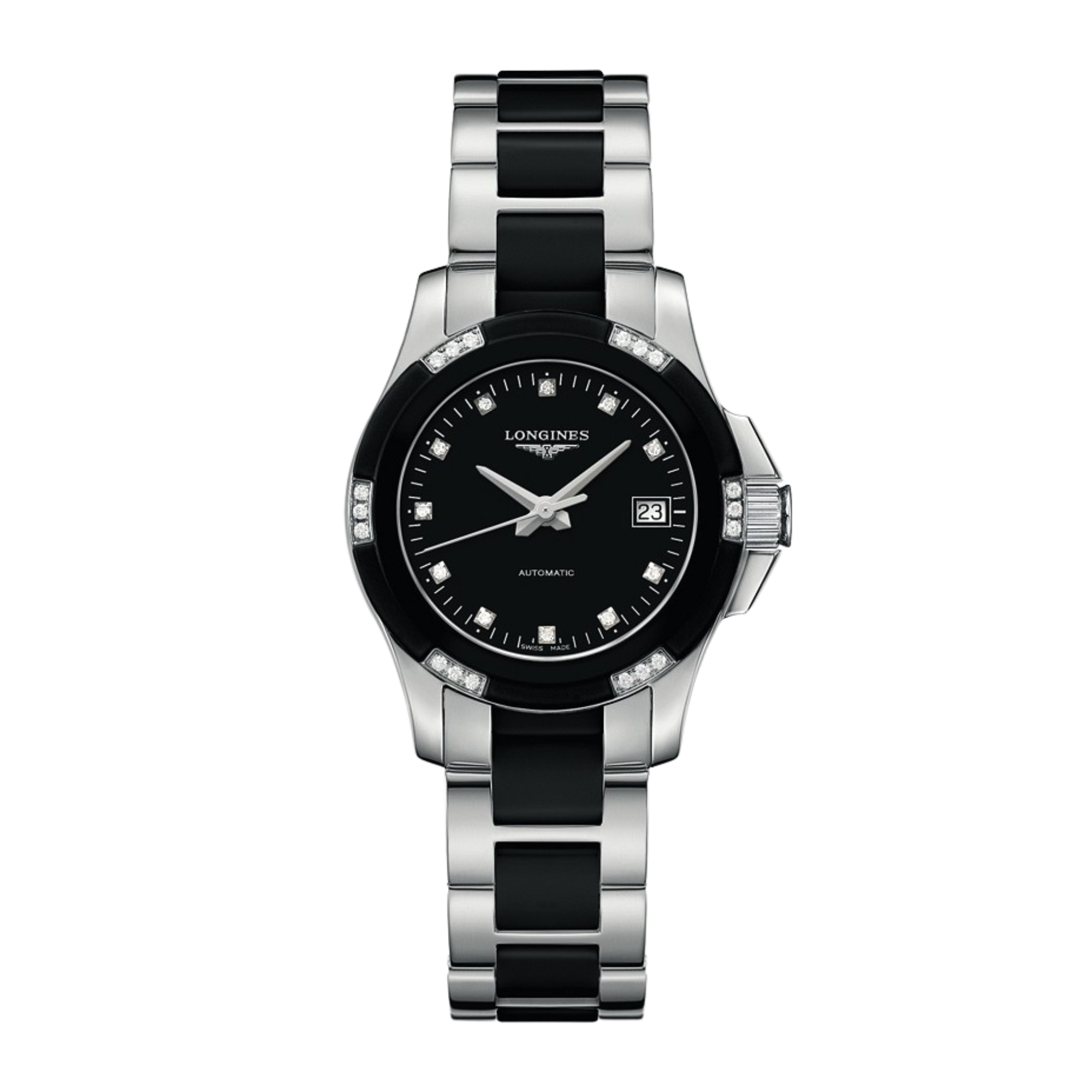 Longines Conquest Steel & Ceramic Diamond Black Dial 29mm L3.299.0
