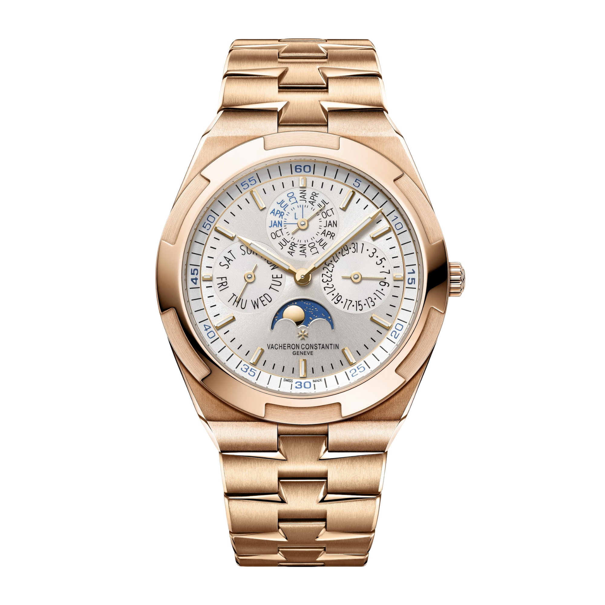 Overseas Ultra-Thin Perpetual Calendar Rose Gold Silver Dial 42mm Product Image