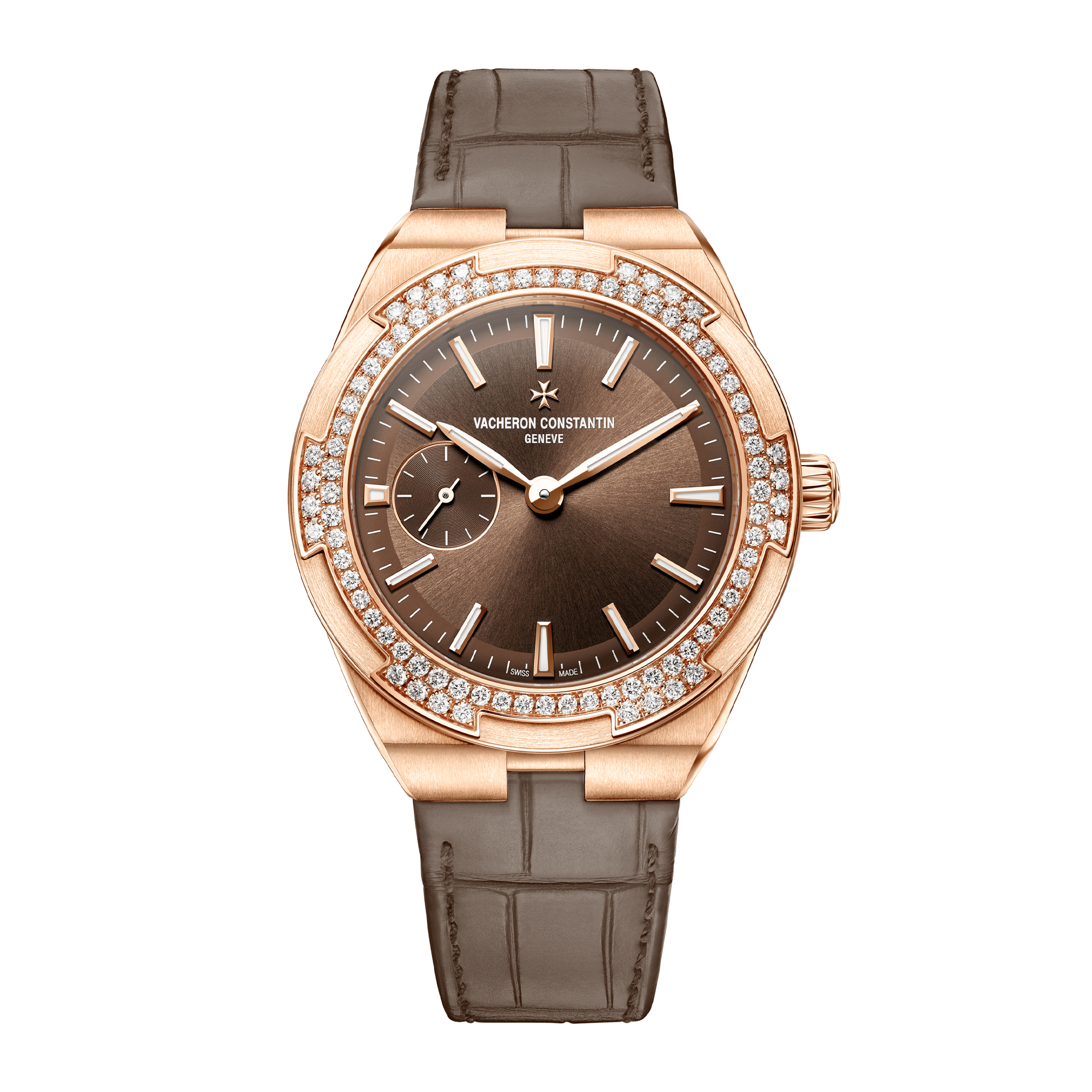 Overseas Small Seconds Rose Gold Diamond Brown Dial 37mm Product Image