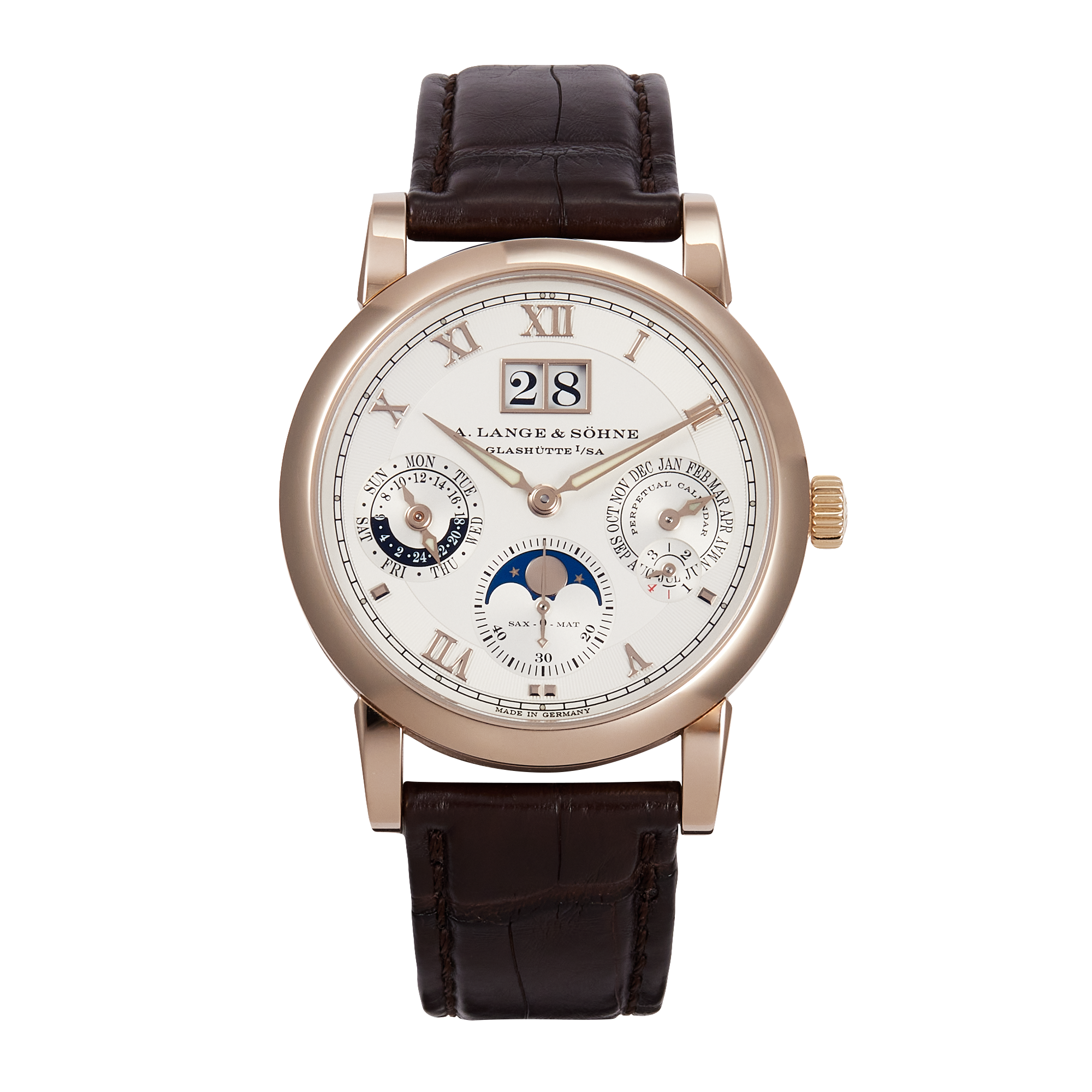 Langematik Perpetual Honey Gold Silver Dial 38mm Product Image 1