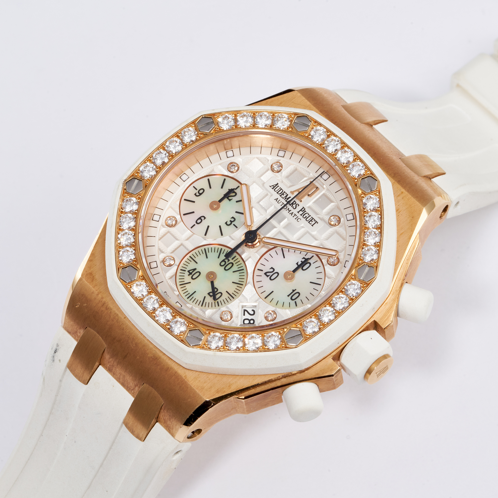 Royal Oak Offshore Lady Chronograph Rose Gold Diamond White Dial 37mm Product Image 7
