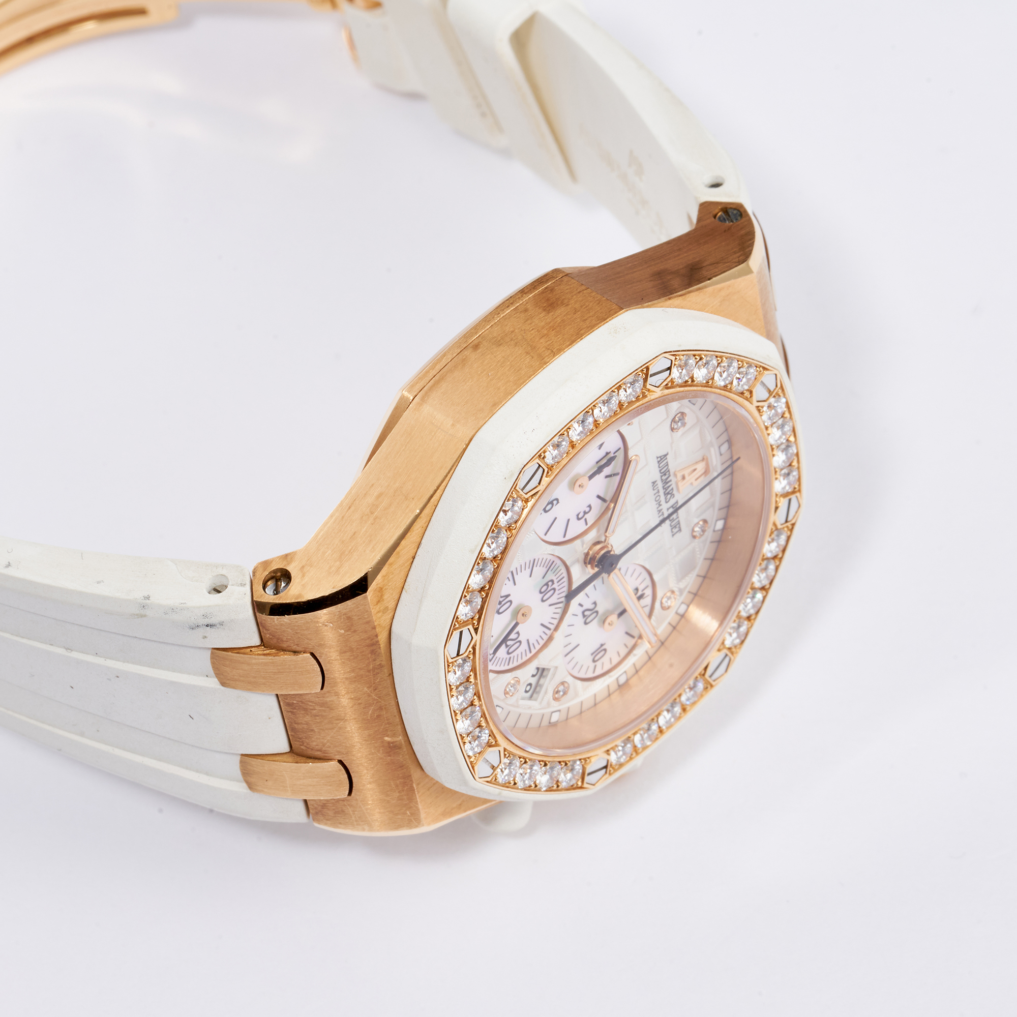 Royal Oak Offshore Lady Chronograph Rose Gold Diamond White Dial 37mm Product Image 12