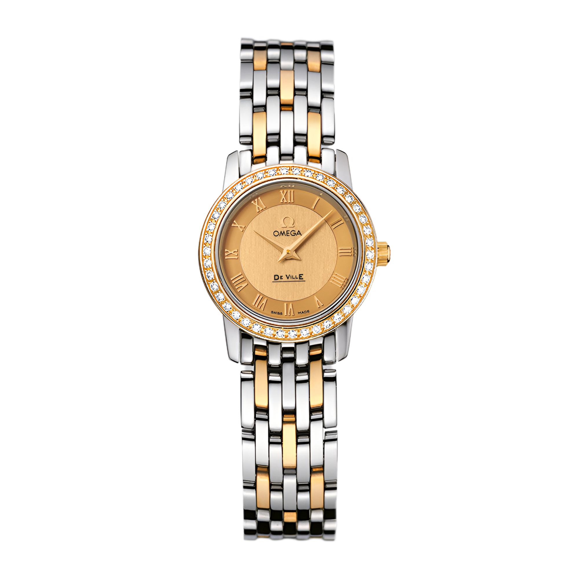Omega De Ville Prestige Yellow Gold & Steel Mother of Pearl Dial