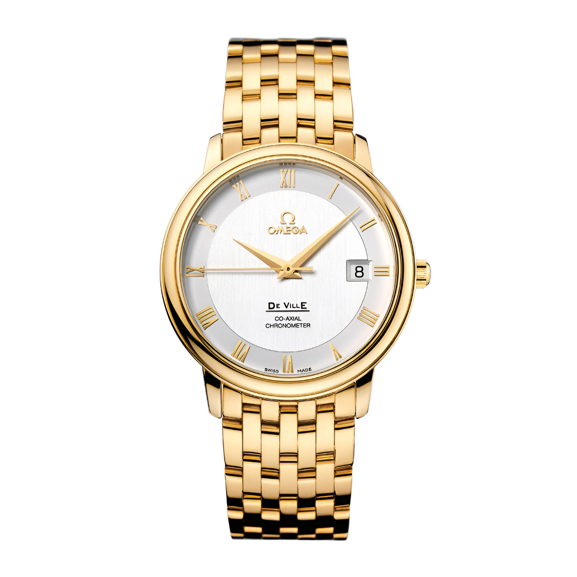 Omega De Ville Yellow Gold Silver Dial 31mm 4153.31.00