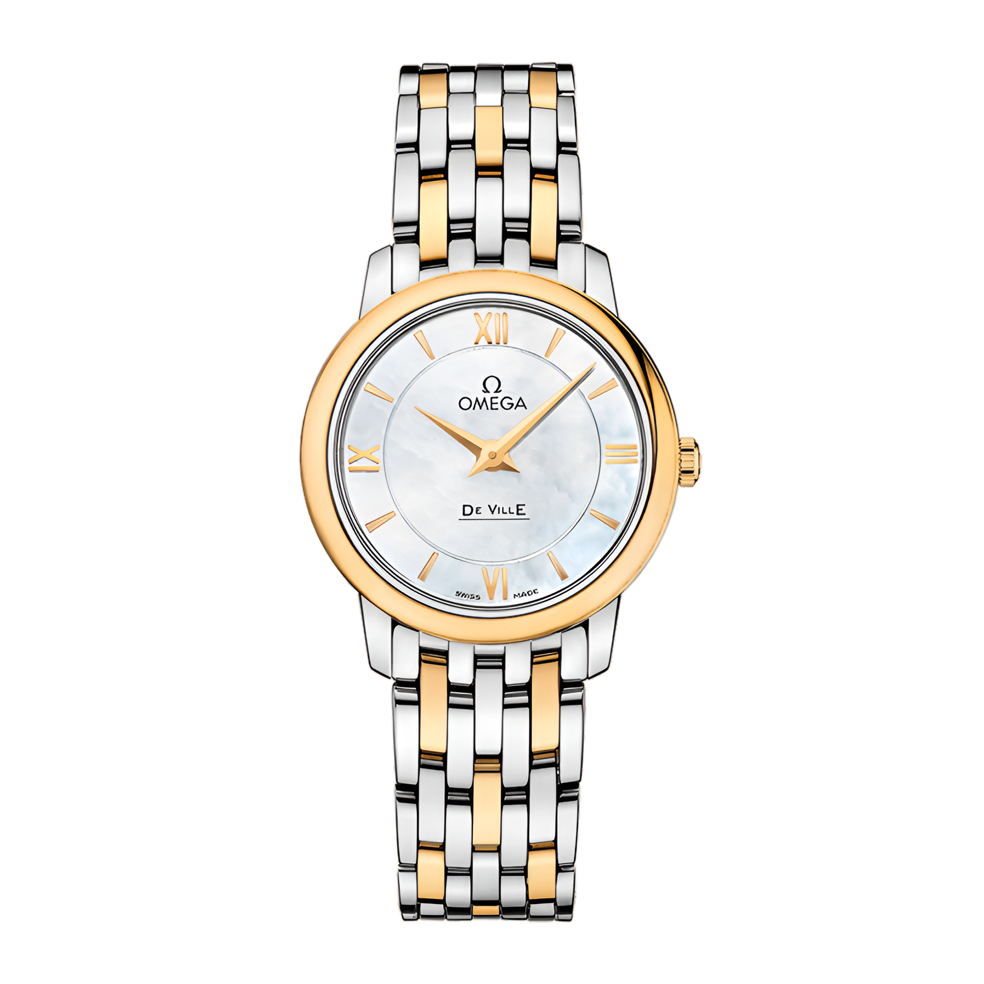 Omega De Ville Yellow Gold & Steel White Dial 27mm 424.20.27.60