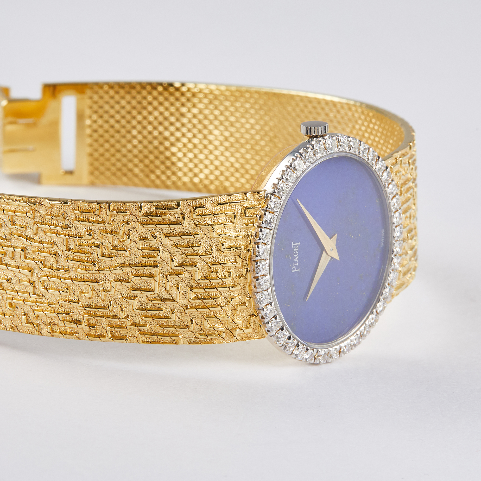 Oval Yellow Gold Diamond Blue Dial 36mm Product Image 3