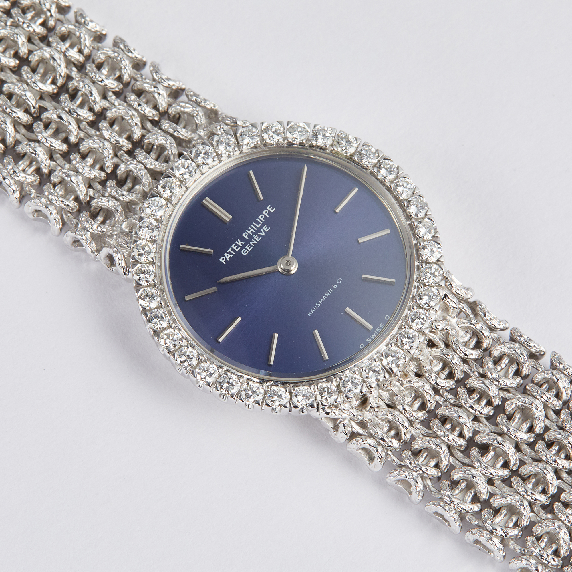Vintage White Gold Diamond Blue Dial 33mm Product Image 2