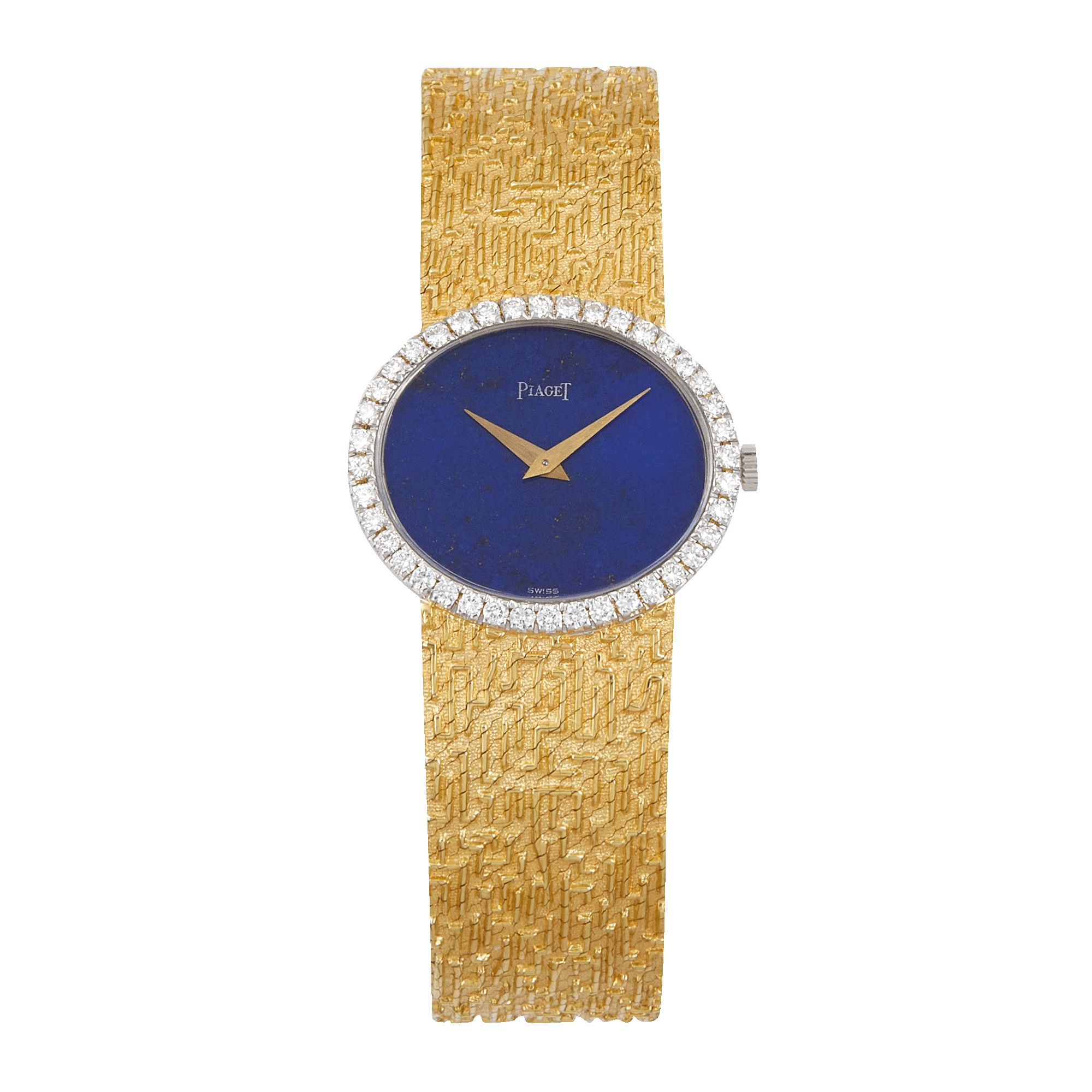 Oval Yellow Gold Diamond Blue Dial 36mm Product Image