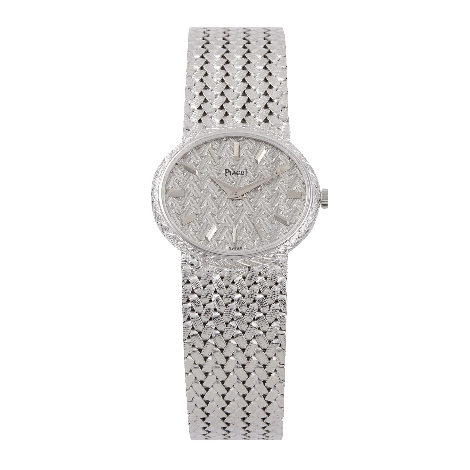 Oval White Gold Silver Dial 31mm Product Image