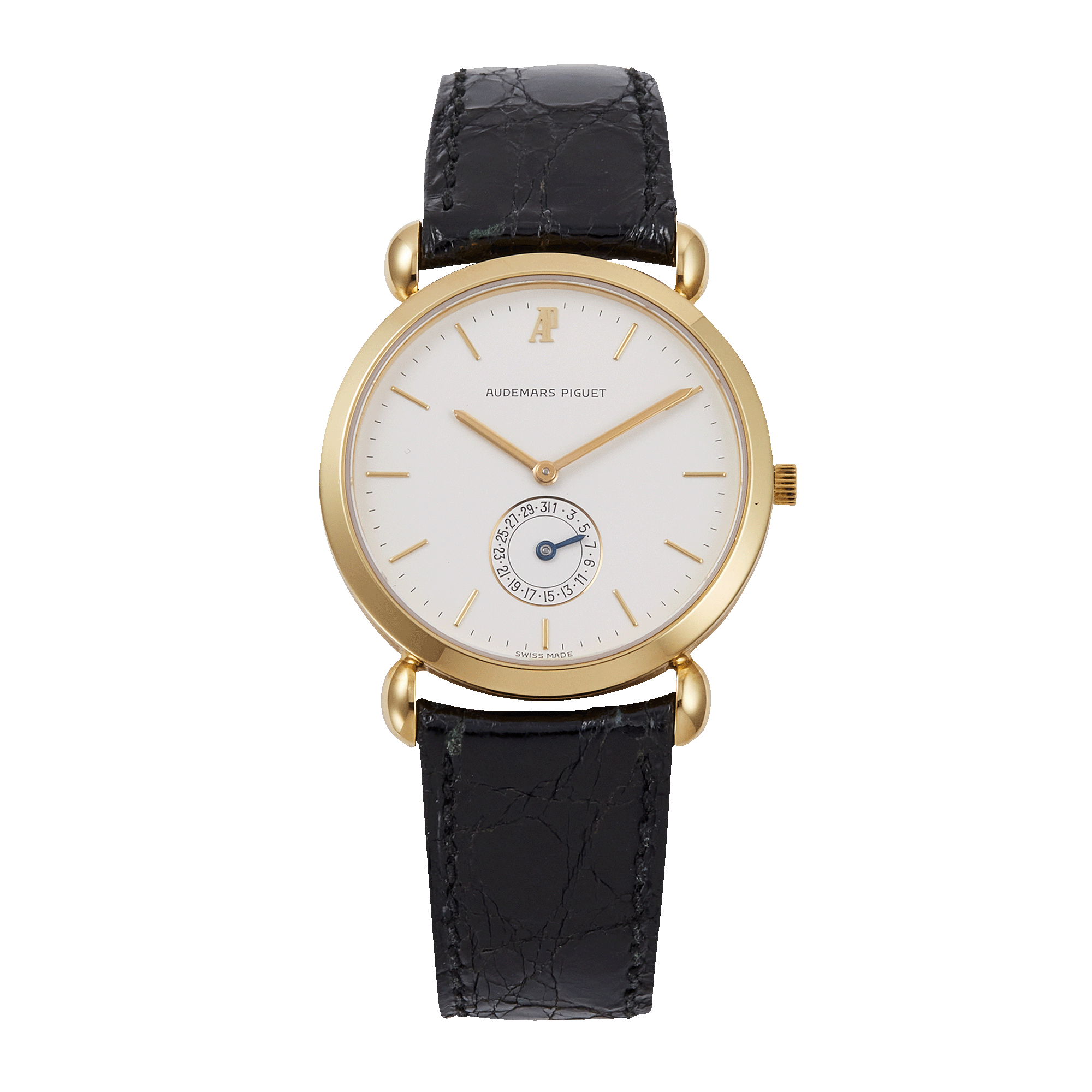 Vintage Tear-Drop Lug Yellow Gold White Dial 32mm Product Image