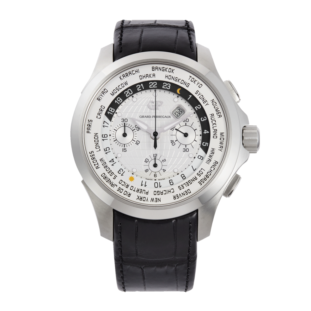 World Timer Steel White Dial 44mm Product Image