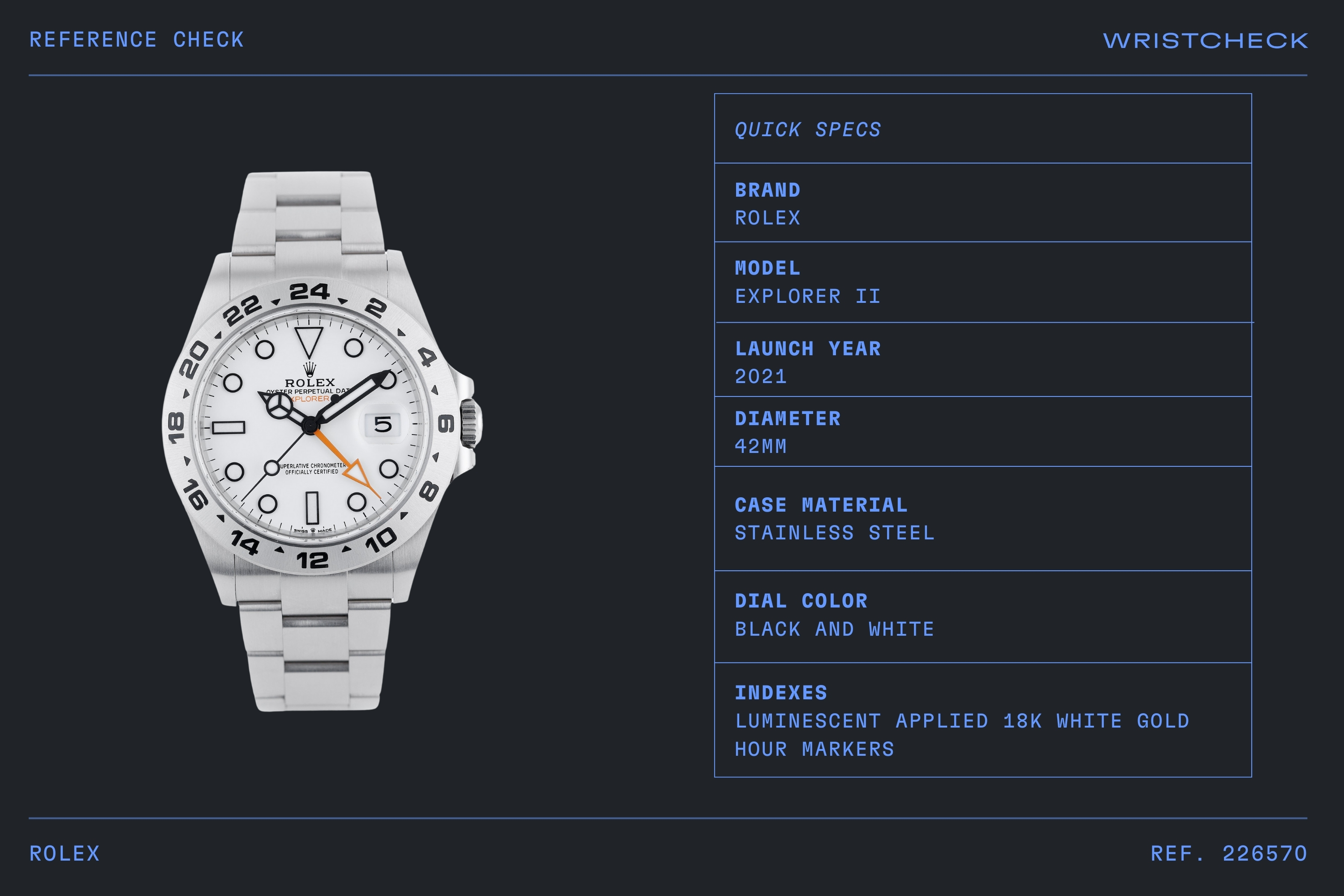 Rolex explorer 2 specs hotsell
