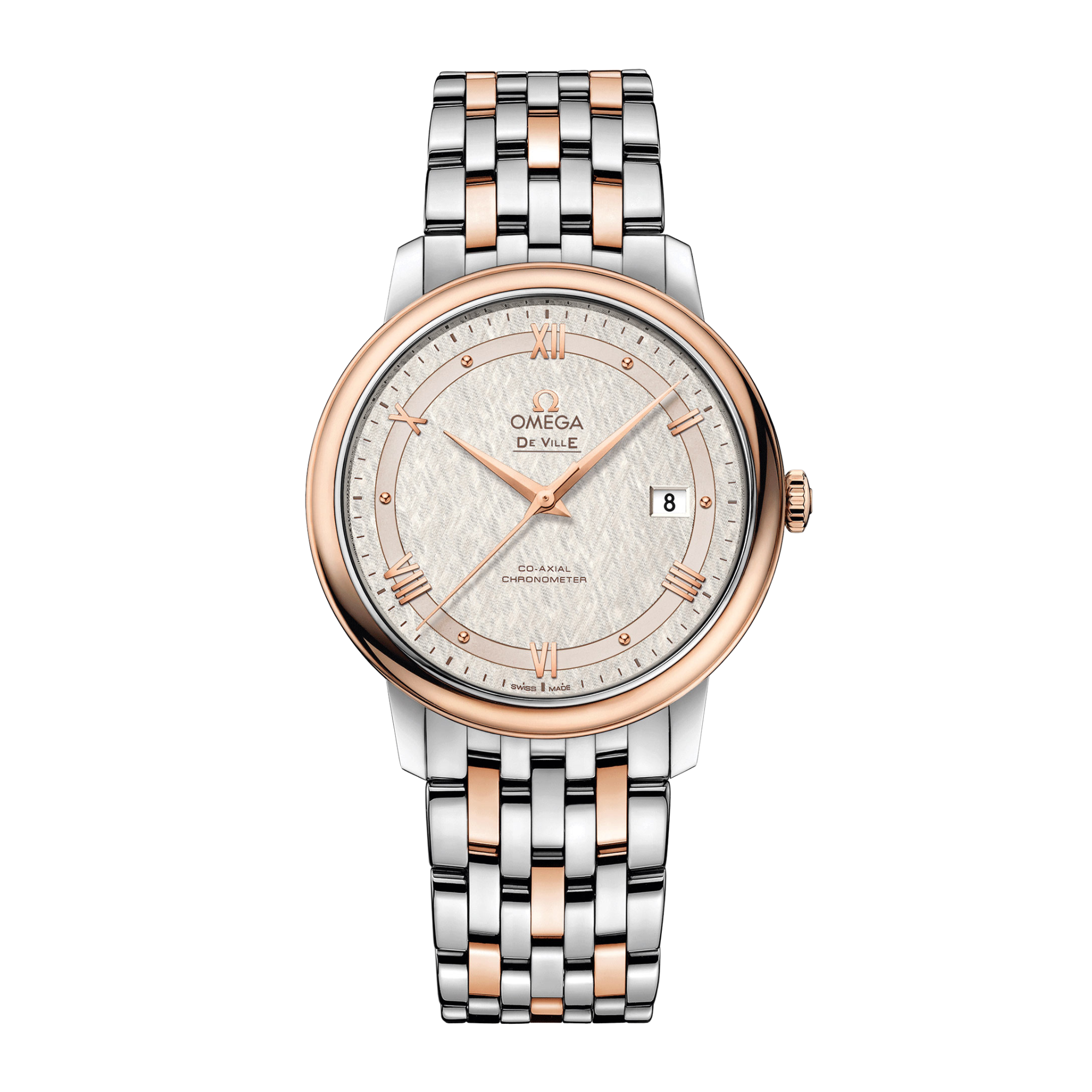 Omega De Ville Prestige 25th Anniversary Rose Gold Silver Dial