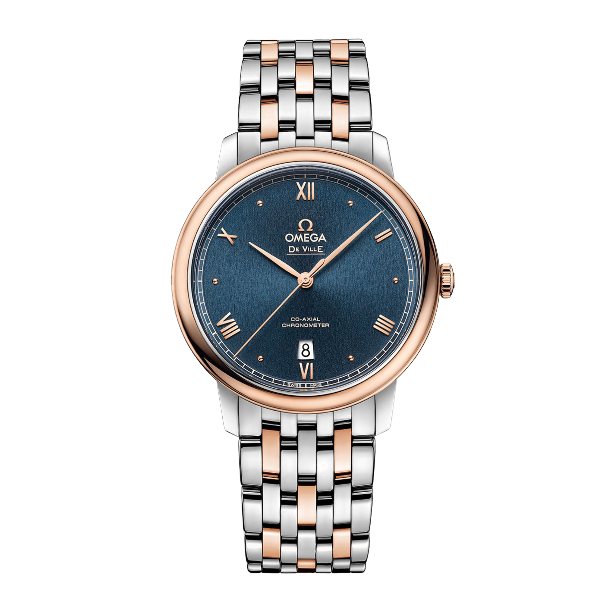 Omega De Ville Prestige Rose Gold Blue Dial 39mm 424.53