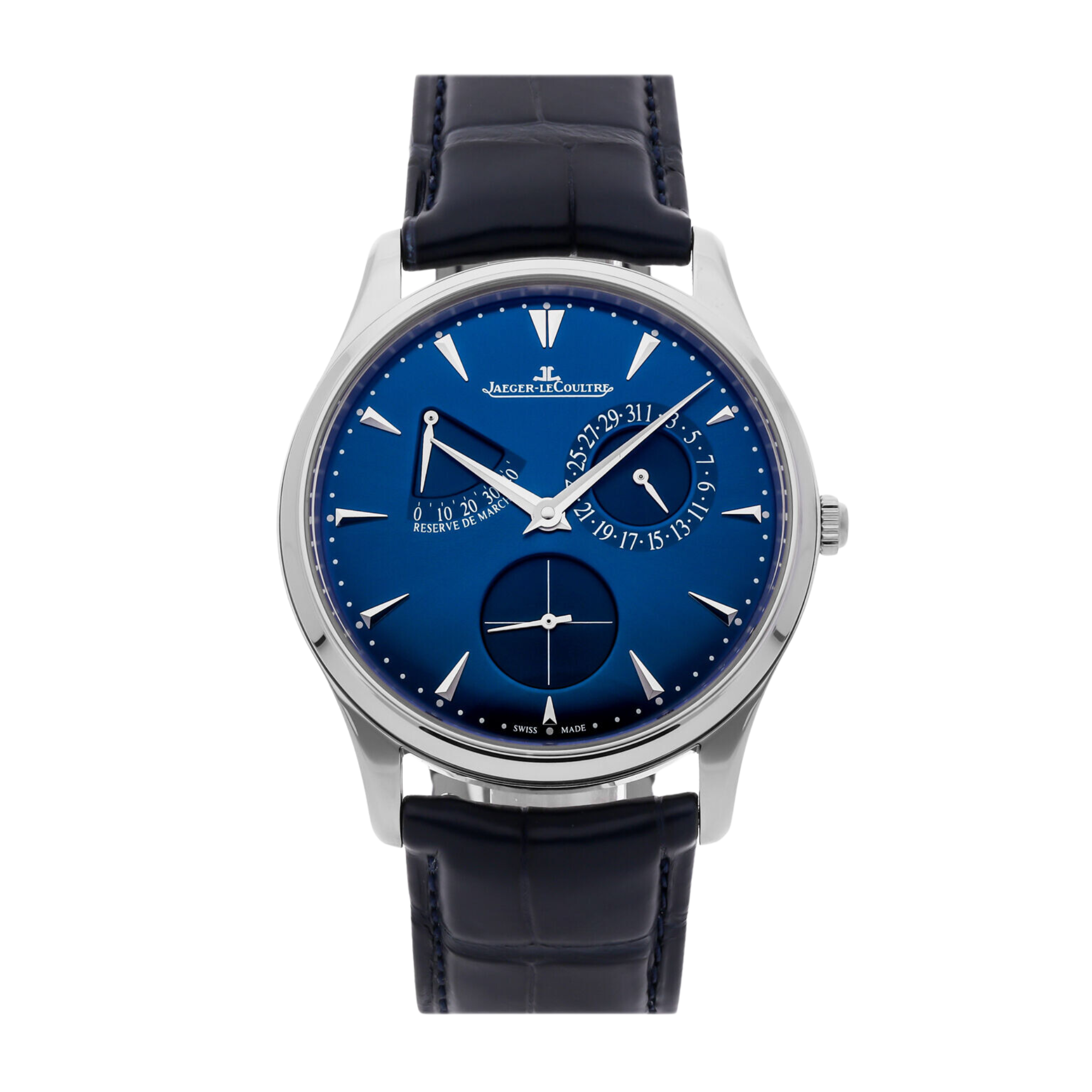 Master Ultra Thin Master Ultra Thin Réserve de Marche Steel Blue Dial 39mm Product Image