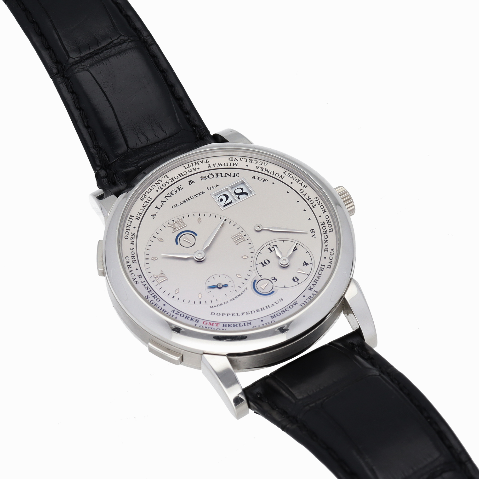 Lange 1 Timezone Platinum Silver Dial 42mm Product Image 2