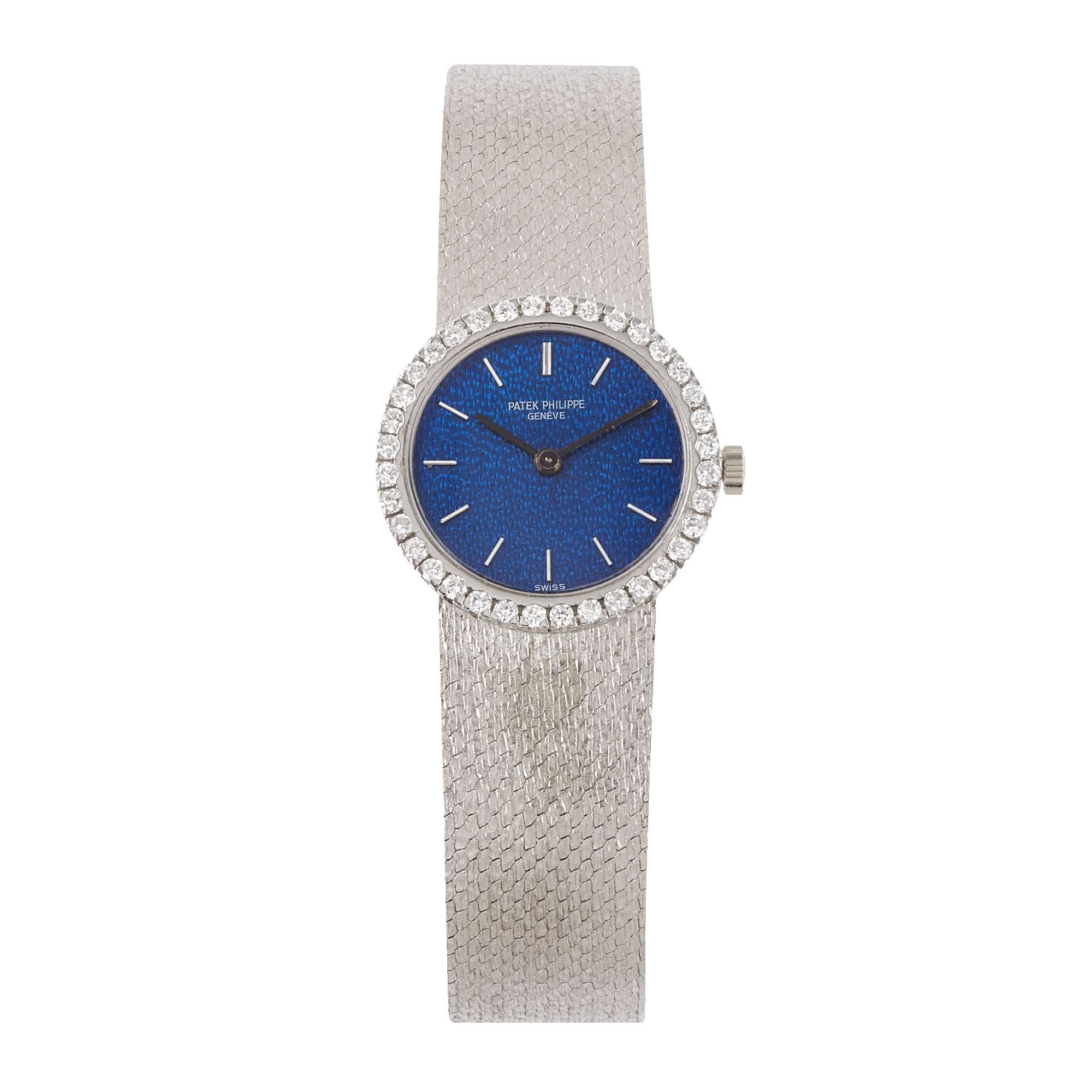 Vintage White Gold Diamond Blue Dial 23mm Product Image 1