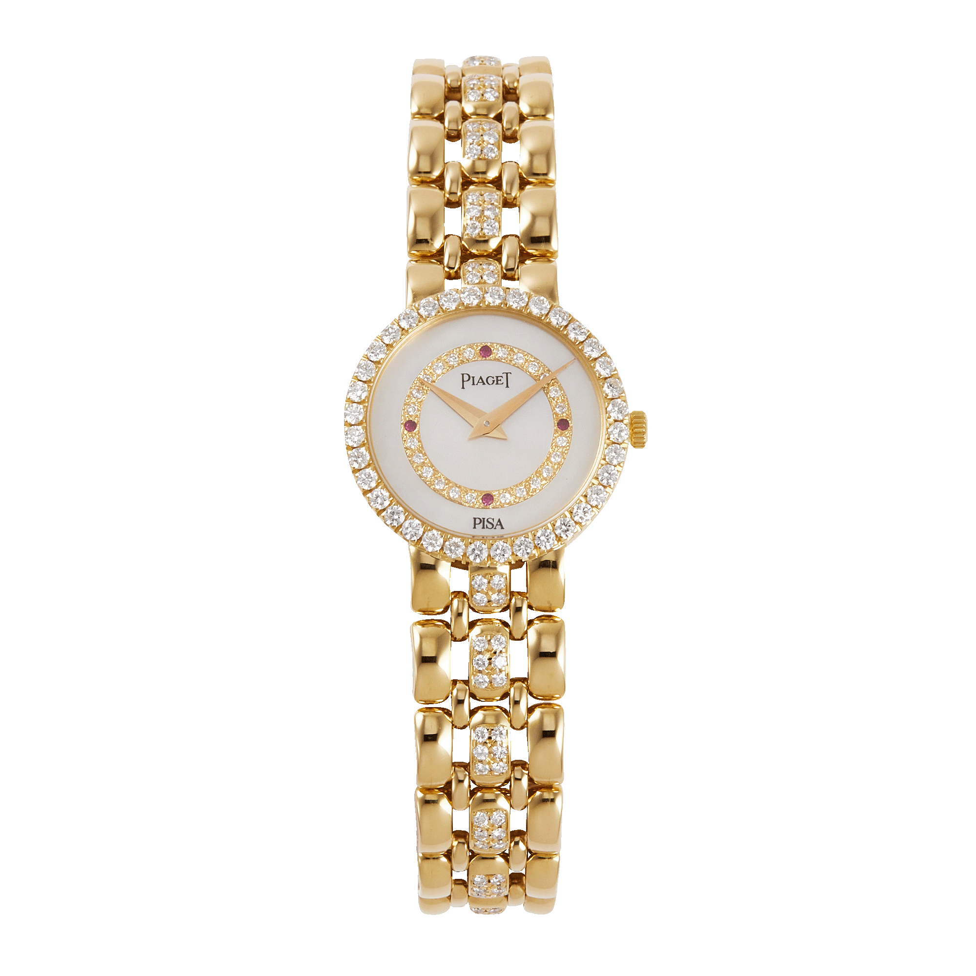 Vintage Yellow Gold Diamond Mother of Pearl Dial Product Image 1