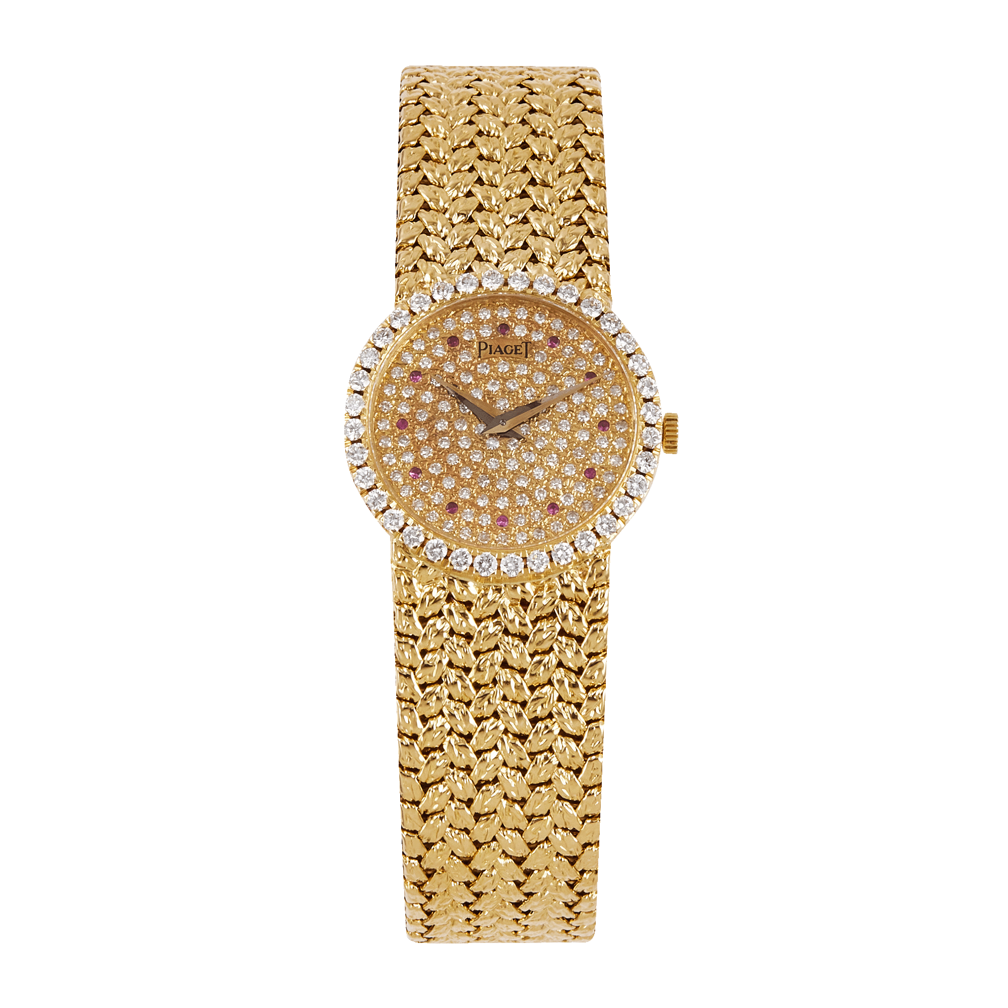 Vintage Yellow Gold Diamond Pave Dial Product Image 1