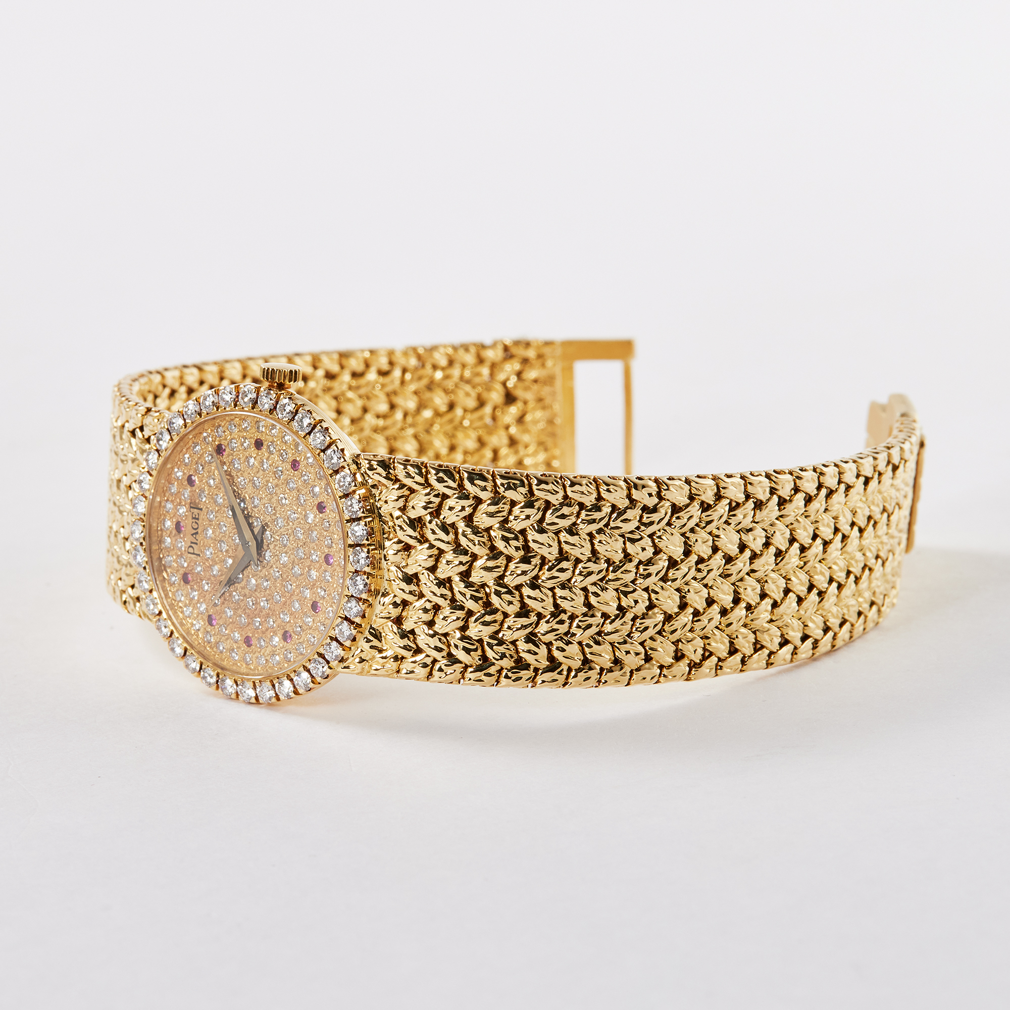 Vintage Yellow Gold Diamond Pave Dial Product Image 2
