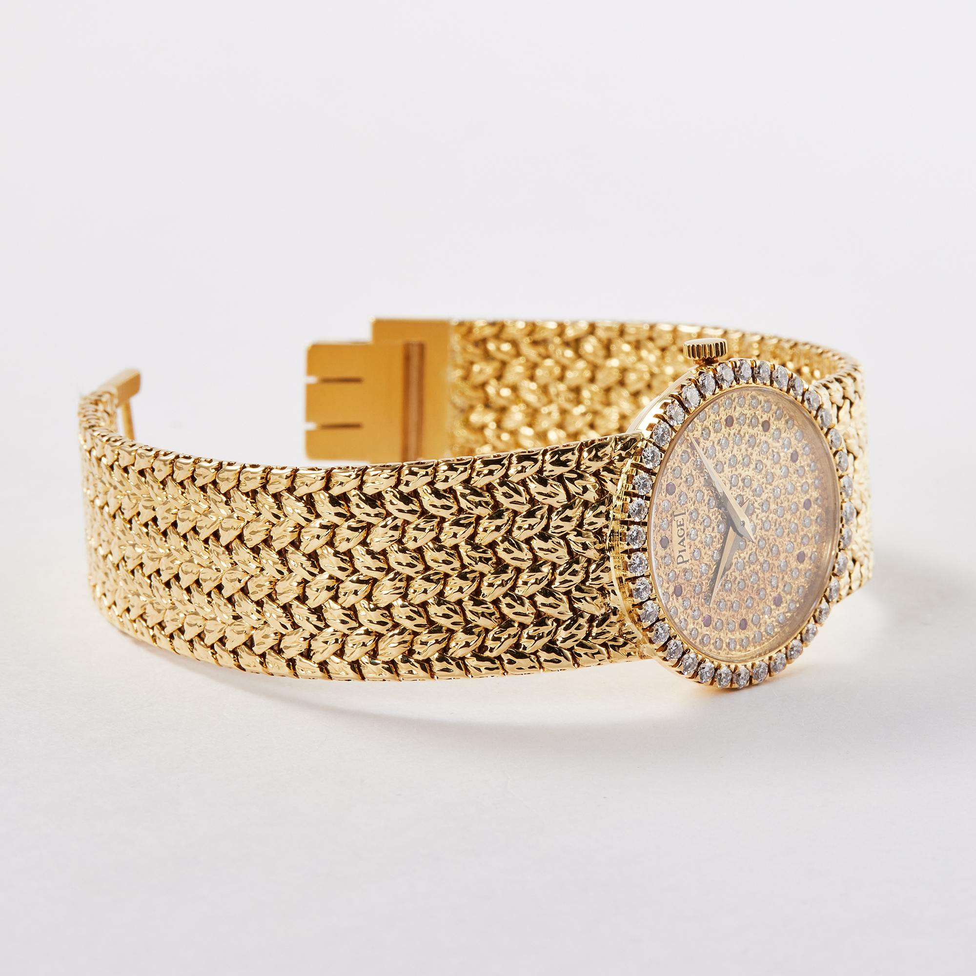 Vintage Yellow Gold Diamond Pave Dial Product Image 3