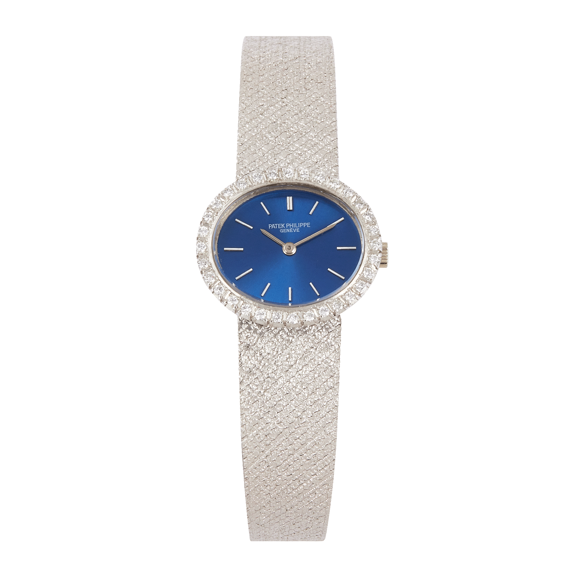Vintage Oval White Gold Blue Dial 23mm Product Image