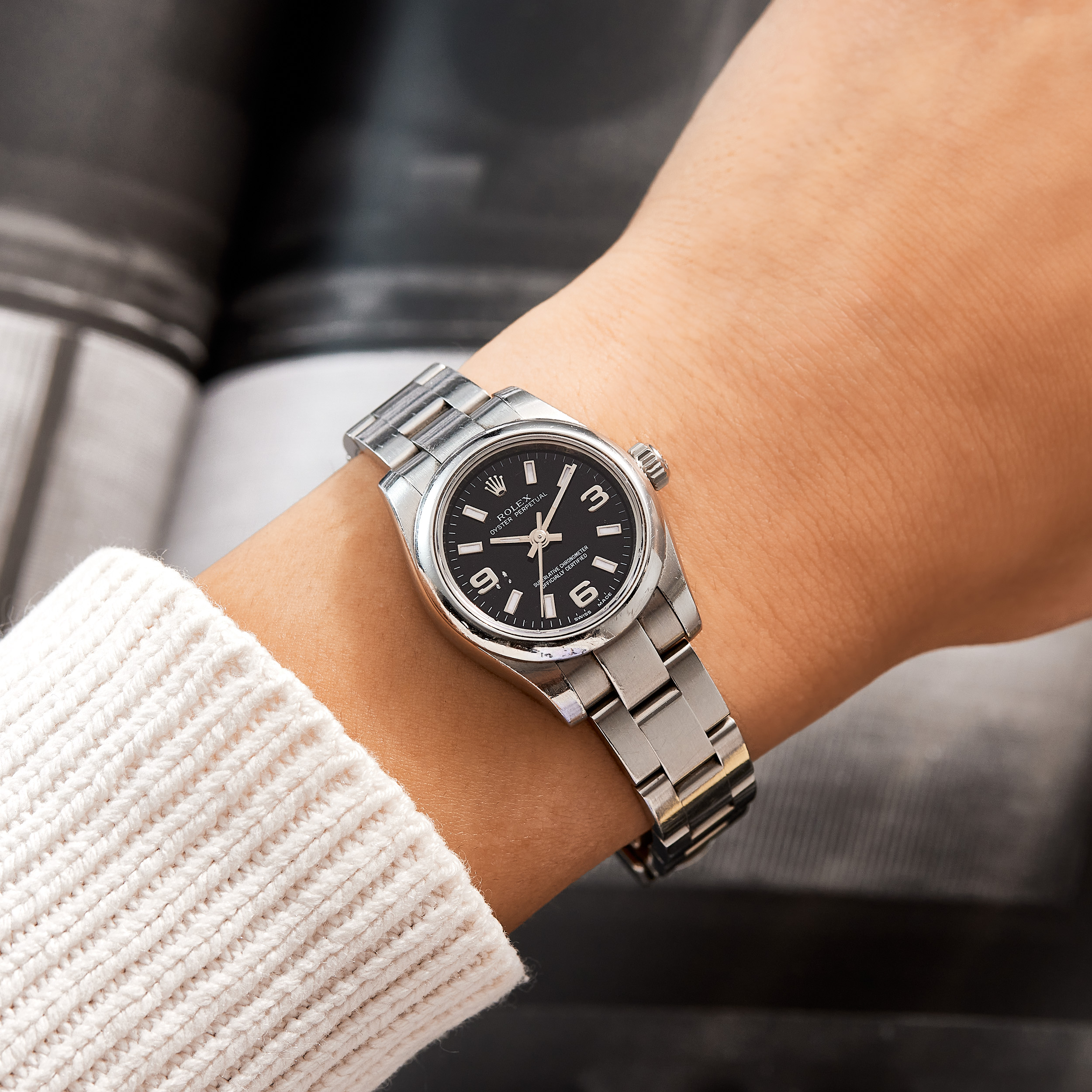 Oyster Perpetual Vintage Steel Black Dial 24mm Product Image