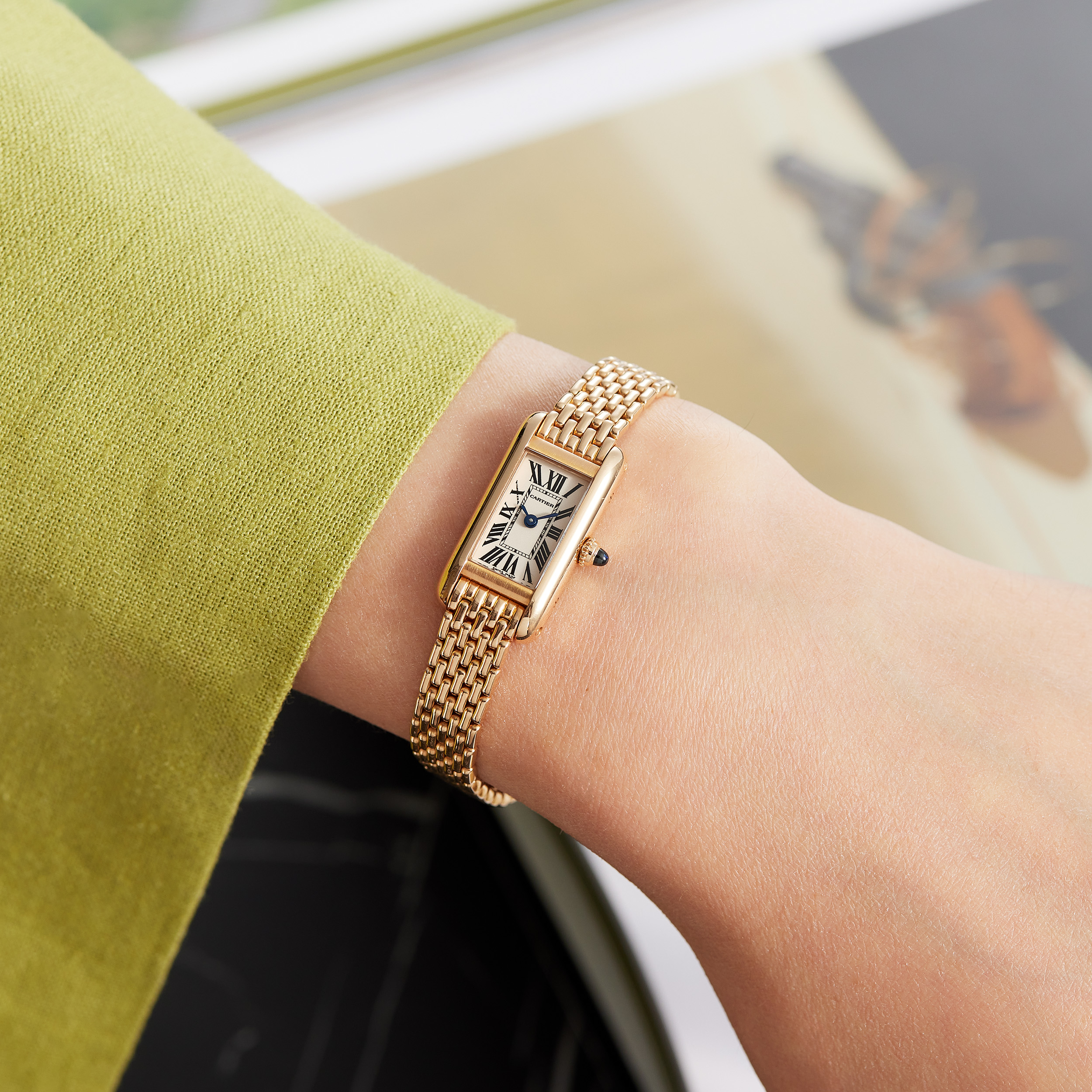 Tank Mini Allongee Quartz Rose Gold White Dial 15mm Product Image