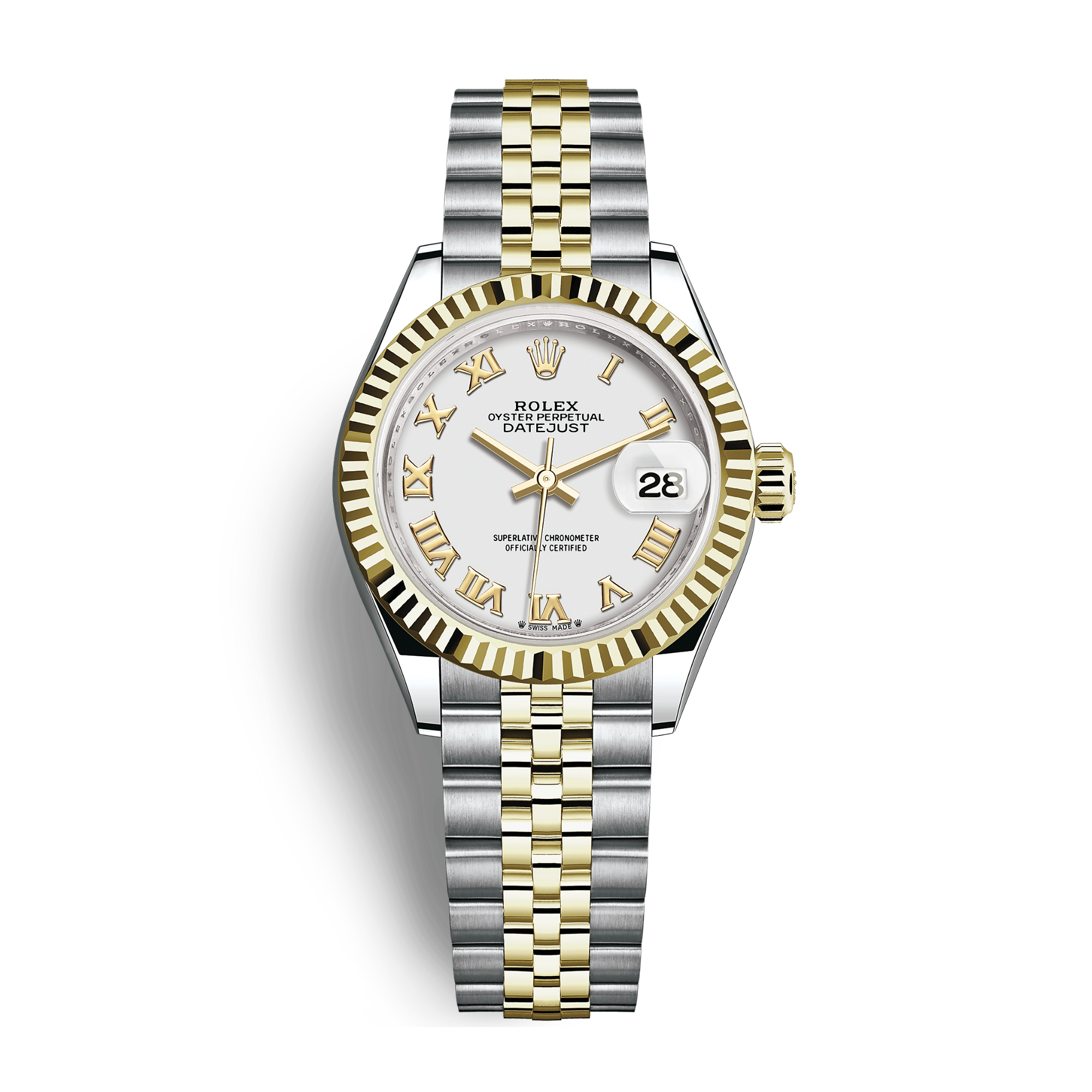 Lady-Datejust Yellow Gold & Steel Jubilee White Dial 28mm Product Image