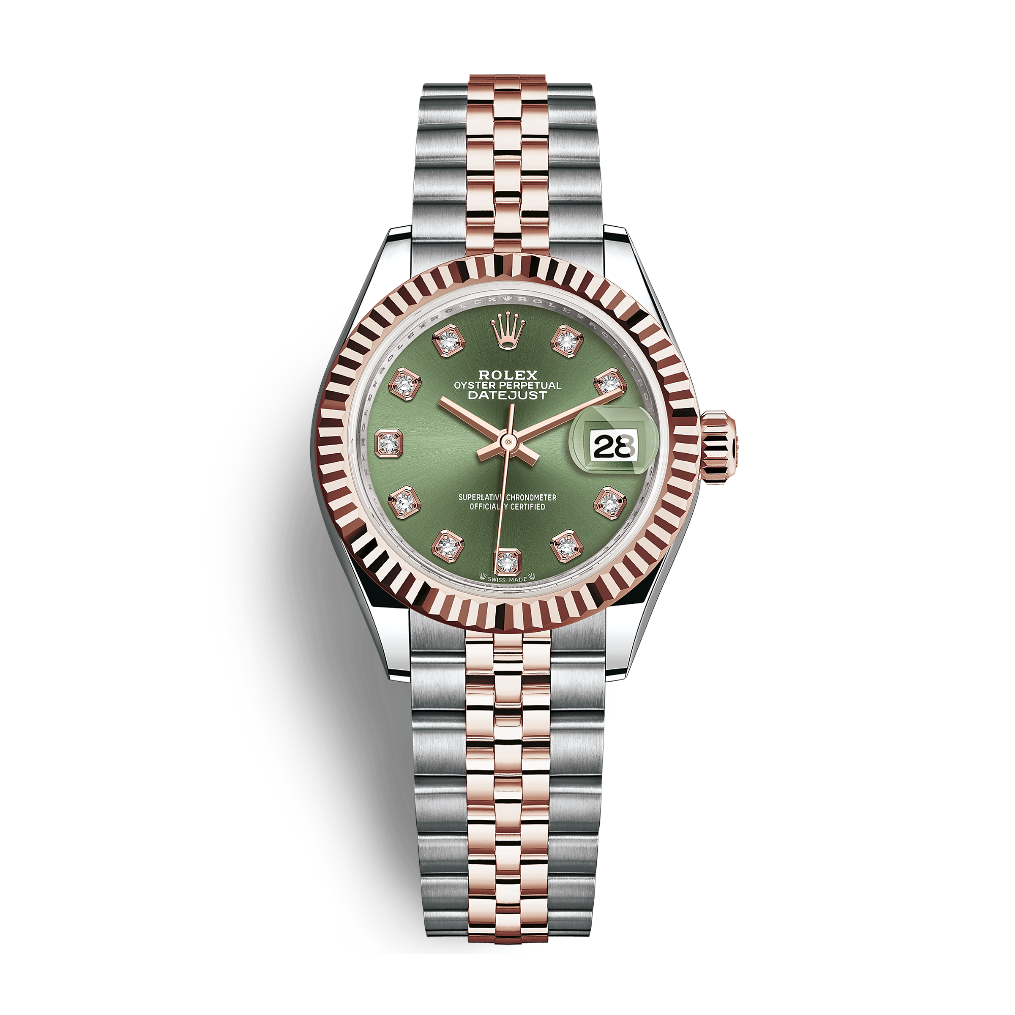 Lady-Datejust Rose Gold & Steel Jubilee Green Dial 28mm Product Image