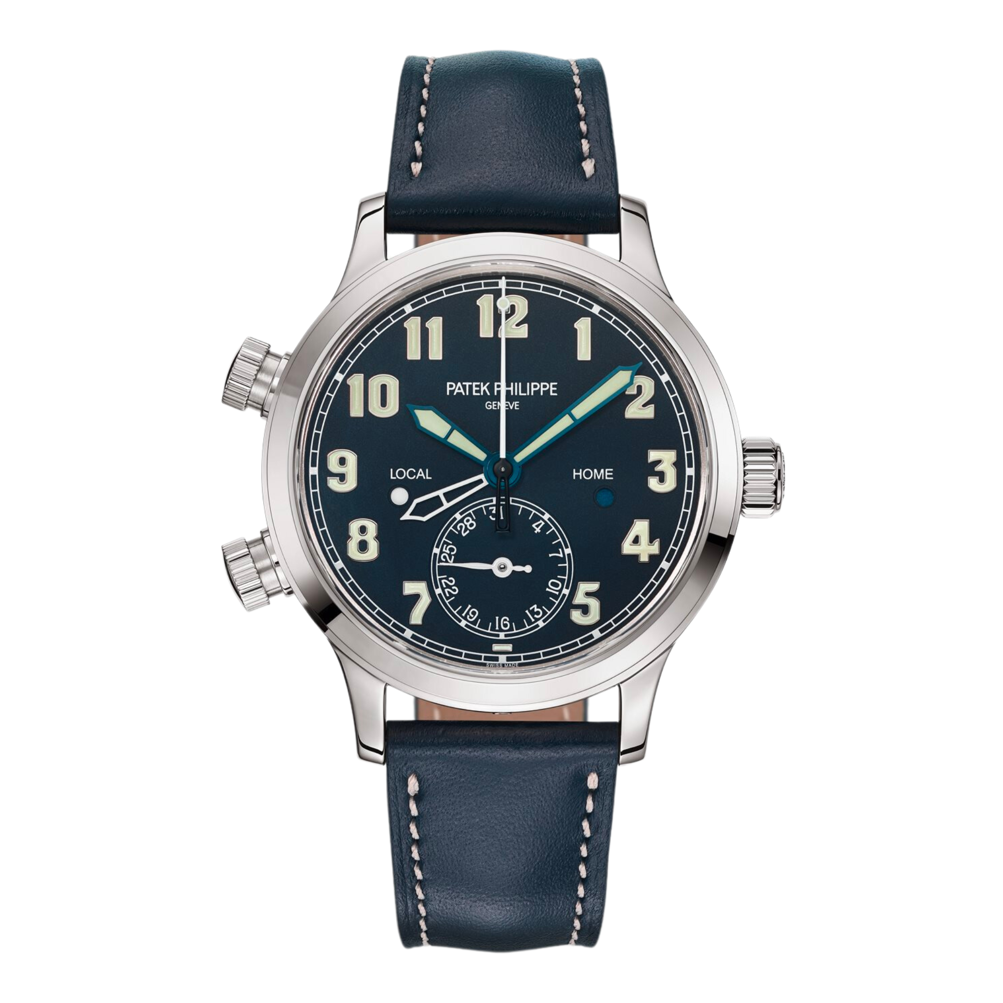 Calatrava Pilot Travel Time White Gold Blue Dial 37mm Product Image 1