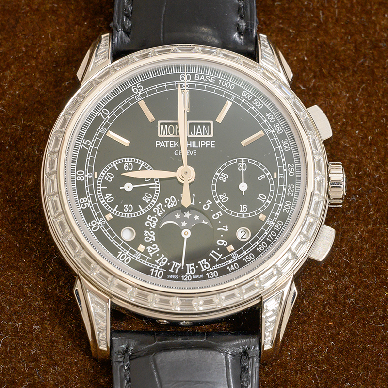 Perpetual Calendar Chronograph Platinum Diamond Black Dial 41mm Product Image 2