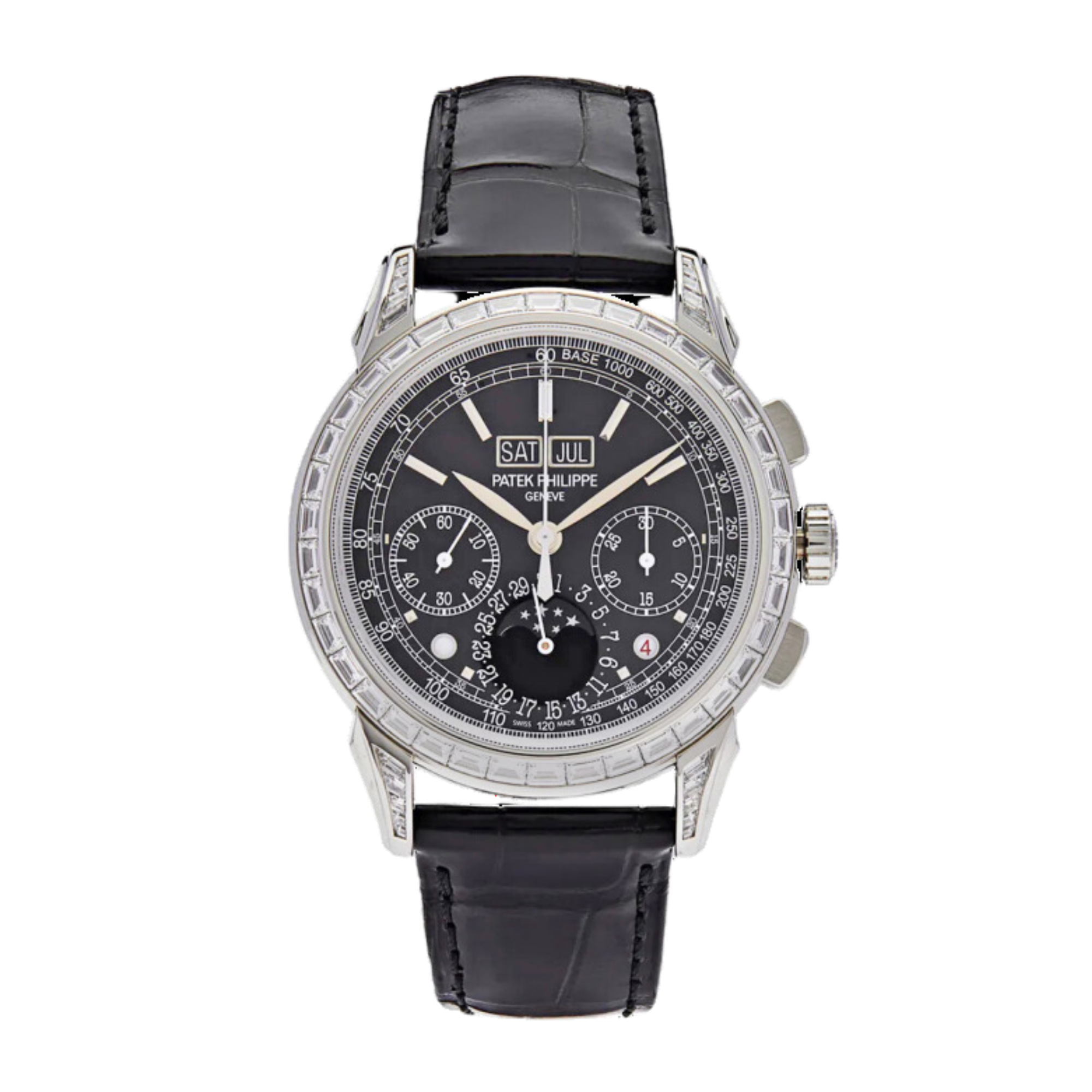 Perpetual Calendar Chronograph Platinum Diamond Black Dial 41mm Product Image 1