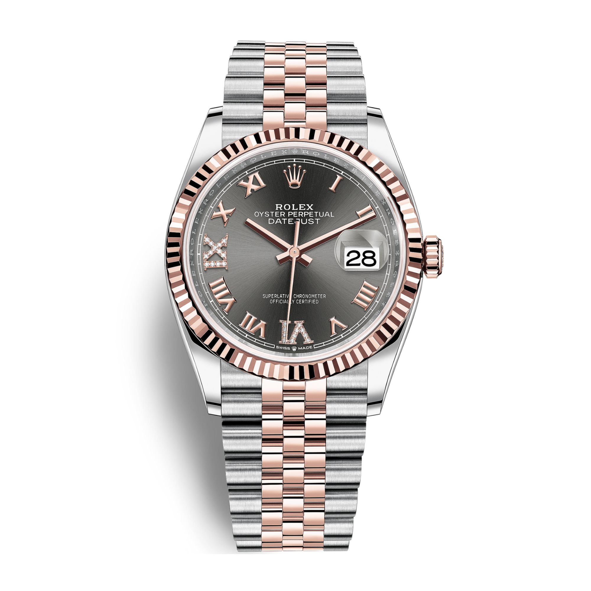Datejust Rose Gold & Steel Jubilee Grey Dial 36mm Product Image
