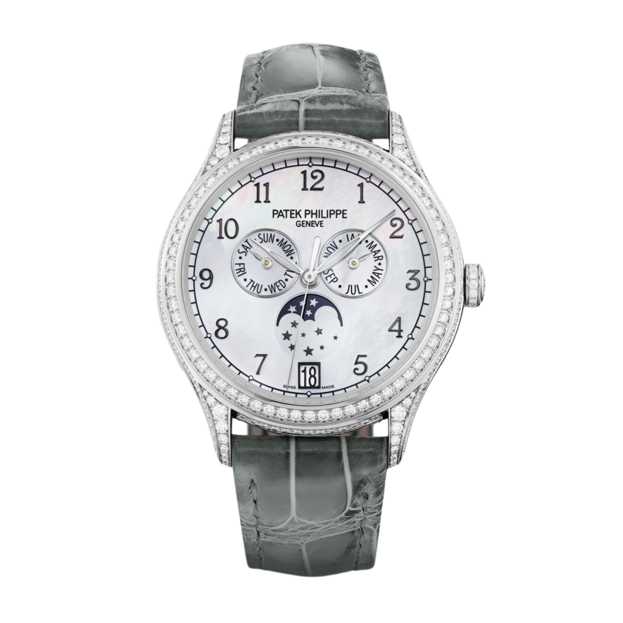 Annual Calendar White Gold Diamond Mother of Pearl Dial 38mm Product Image
