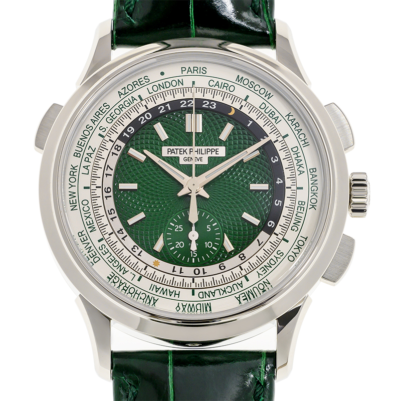 World Time Chronograph Platinum Green Dial 39mm Product Image 2