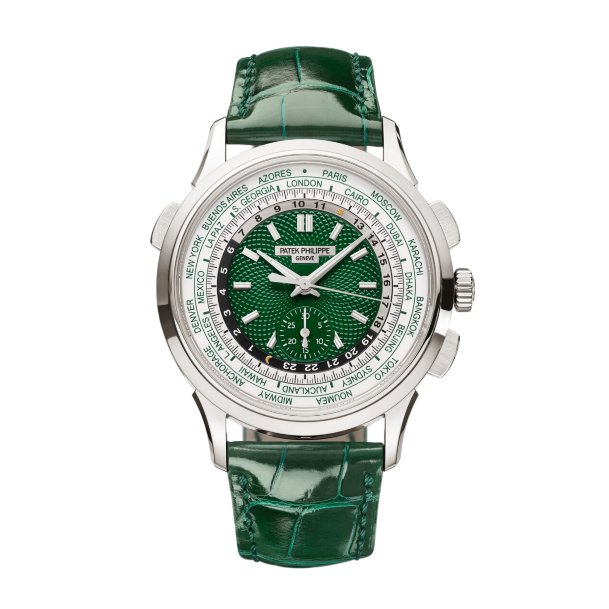 World Time Chronograph Platinum Green Dial 39mm Product Image 1