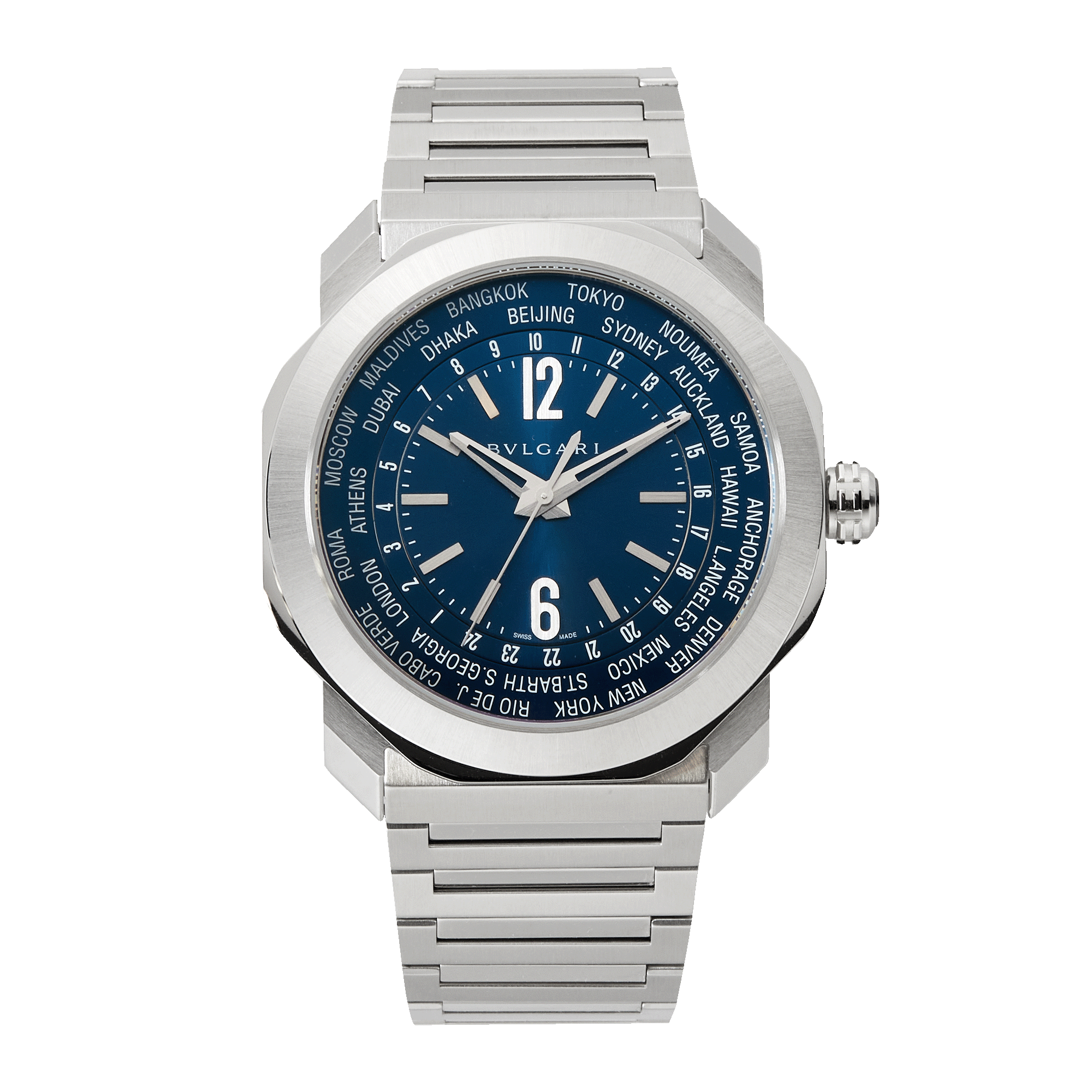 Octo Roma WorldTimer Steel Blue Dial 41mm Product Image 1