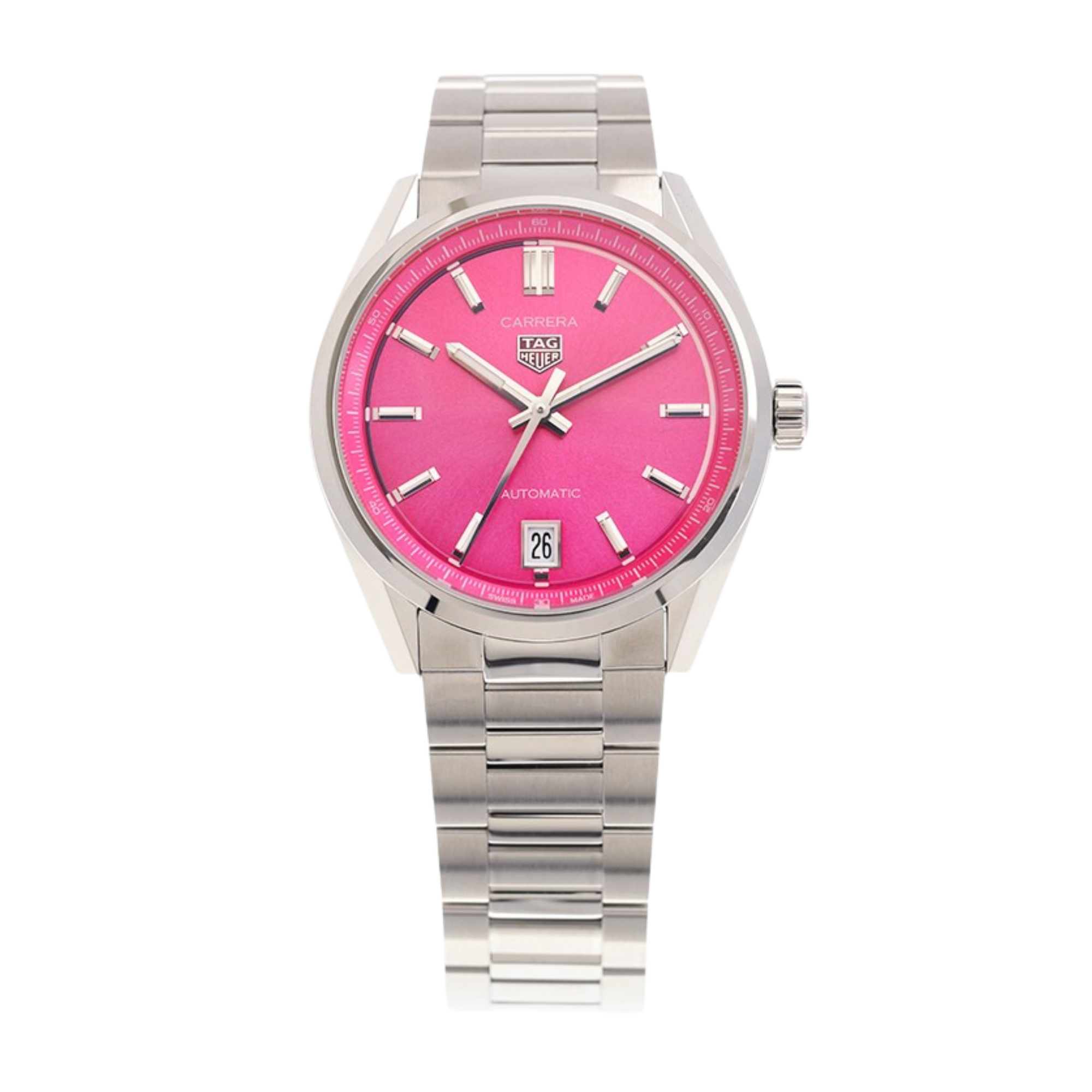 Carrera Date Steel Pink Dial 36mm Product Image 1