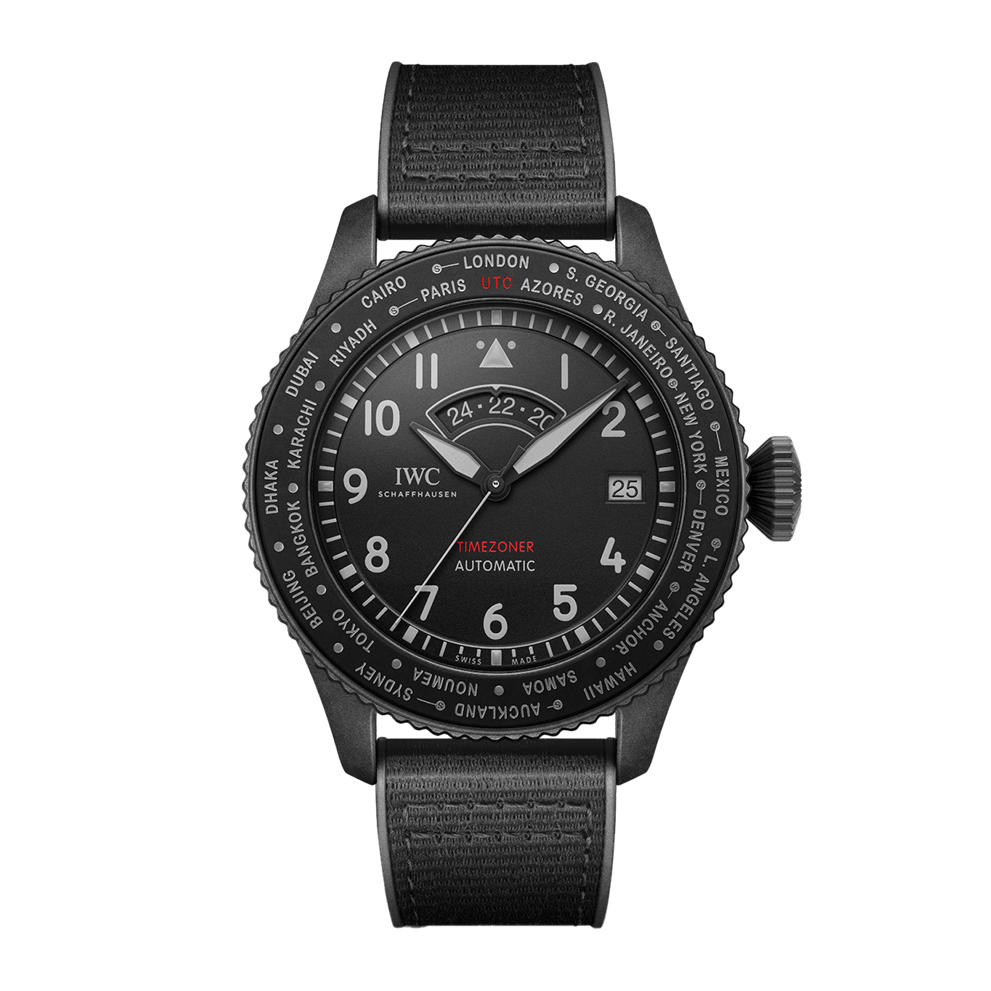 Pilot's Watch World Time Zone Top Gun Ceratanium Black Dial 46mm Product Image